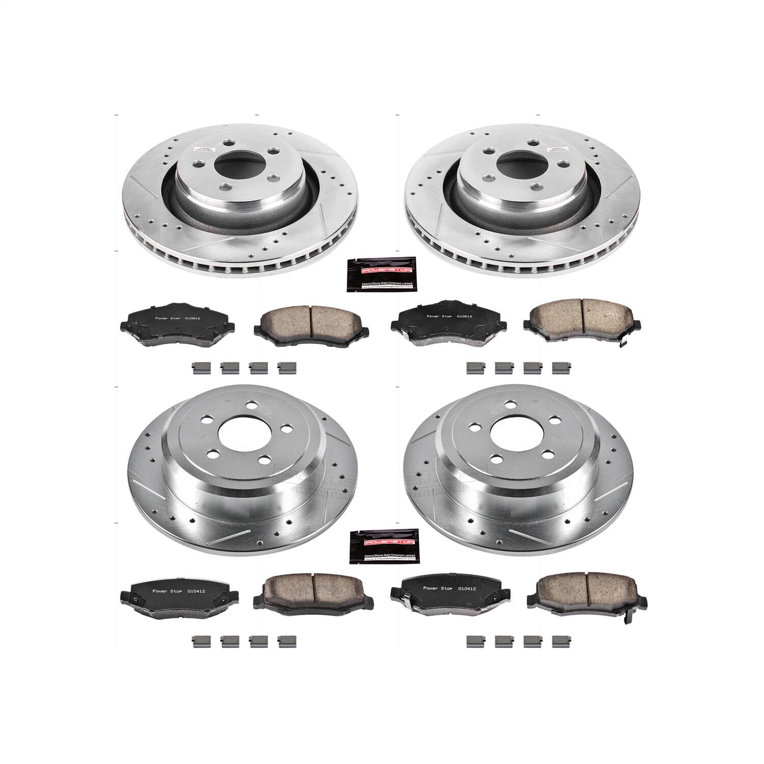Power Stop - K6396 - Front and Rear - Disc Brake Pad and Rotor Kit