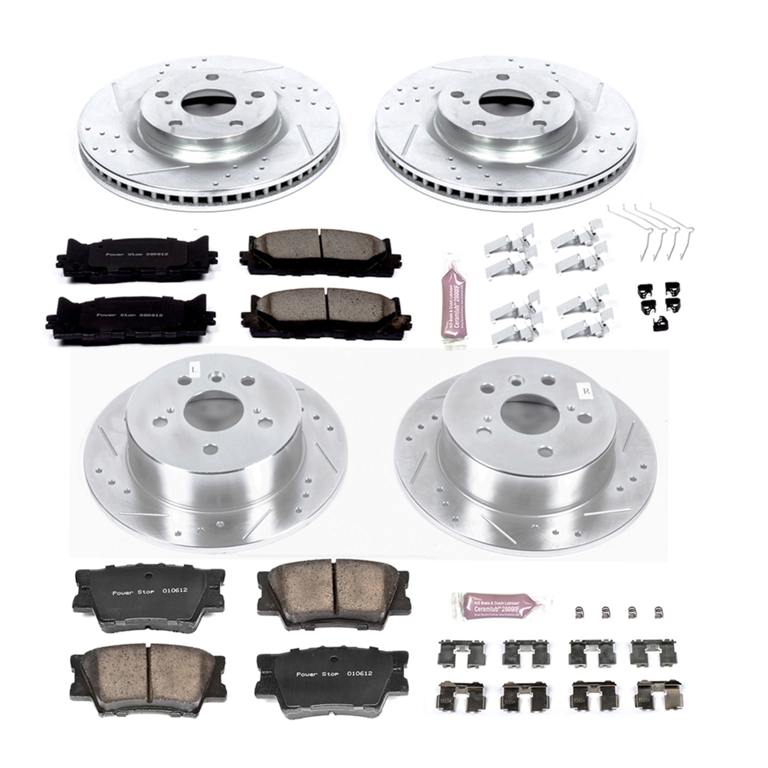 Power Stop - K6480 - Front and Rear - Disc Brake Pad and Rotor Kit