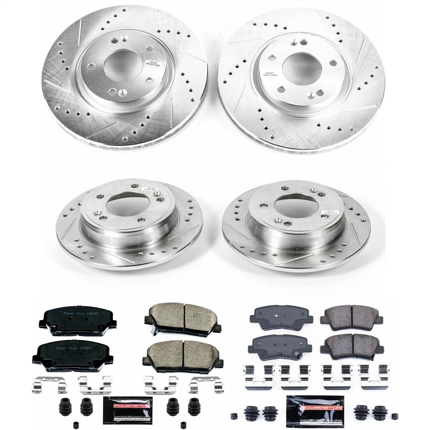 Power Stop - K6485 - Front and Rear - Disc Brake Pad and Rotor Kit