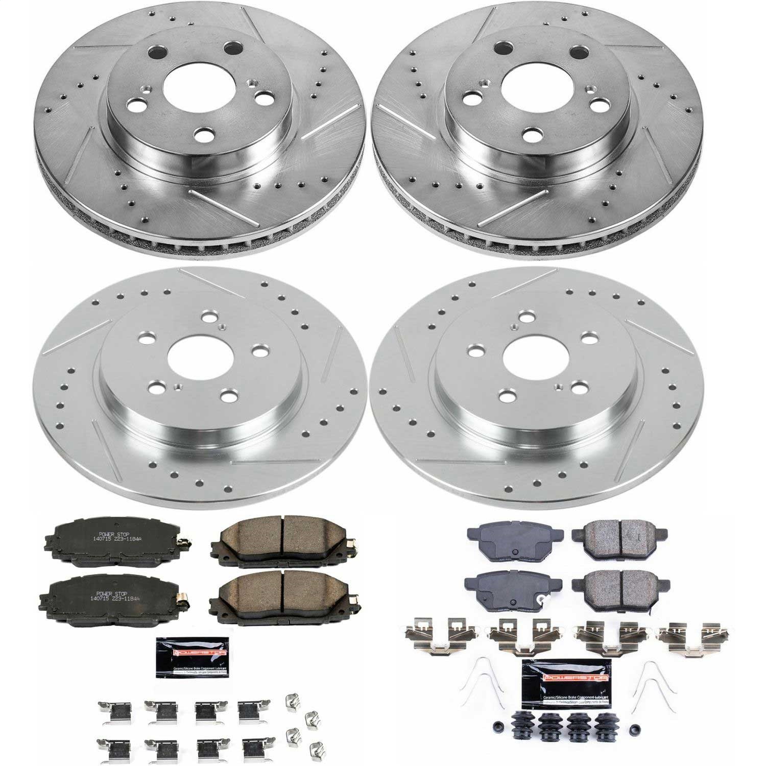 Power Stop - K6487 - Front and Rear - Disc Brake Pad and Rotor Kit