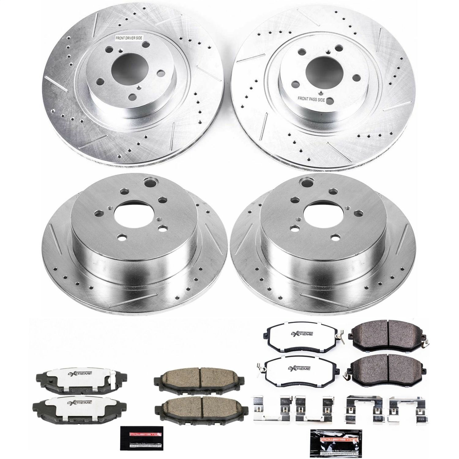 Power Stop - K6762-26 - Front and Rear - Disc Brake Pad and Rotor Kit