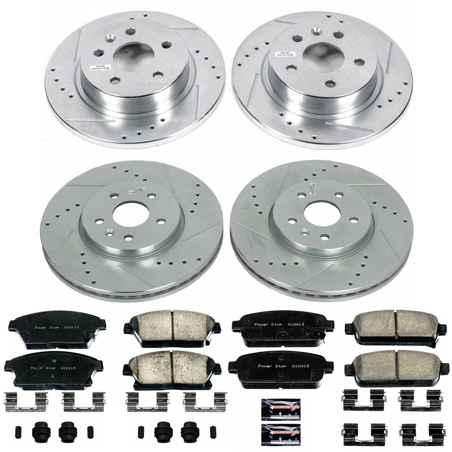 Power Stop - K6792 - Front and Rear - Disc Brake Pad and Rotor Kit