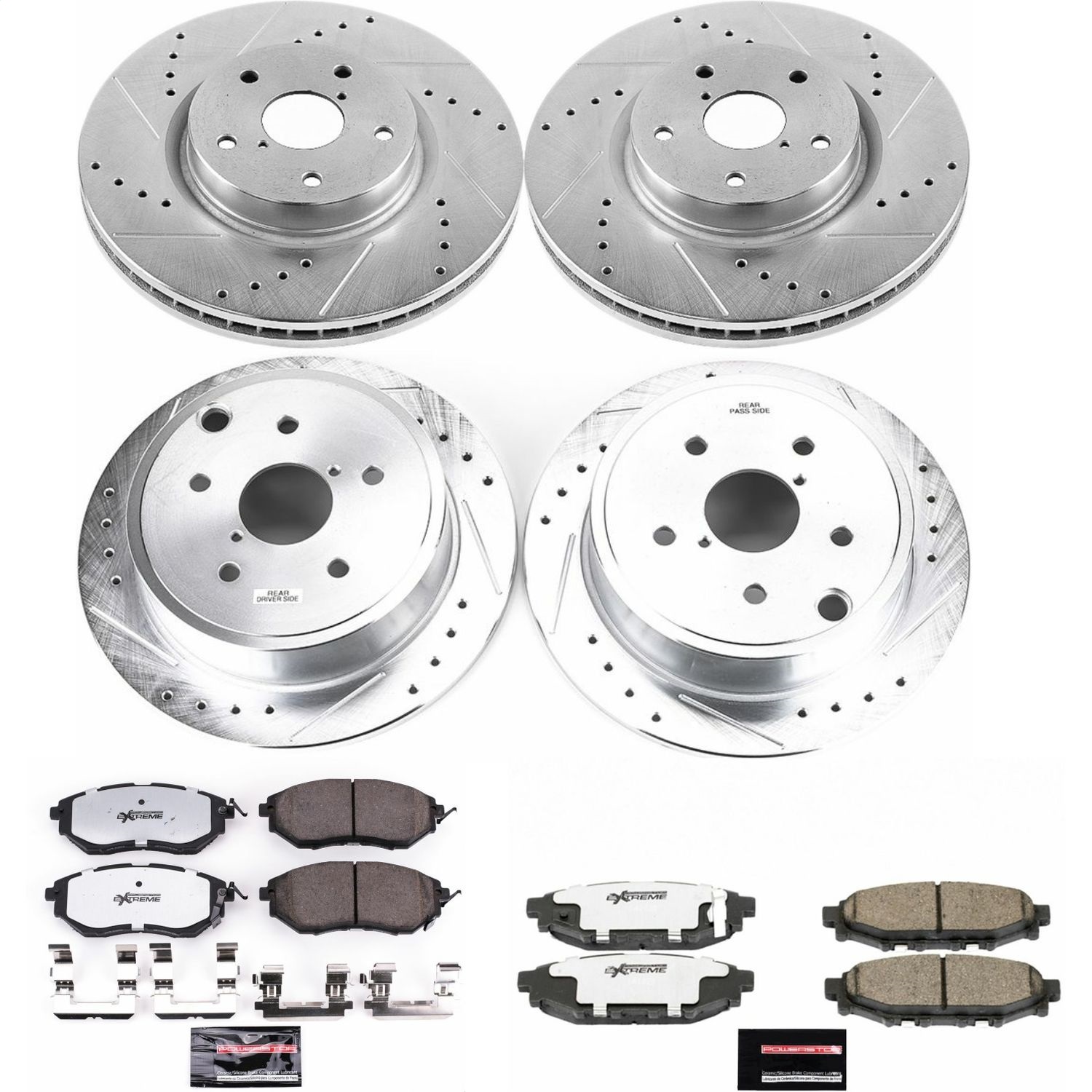 Power Stop - K6932-26 - Front and Rear - Disc Brake Pad and Rotor Kit