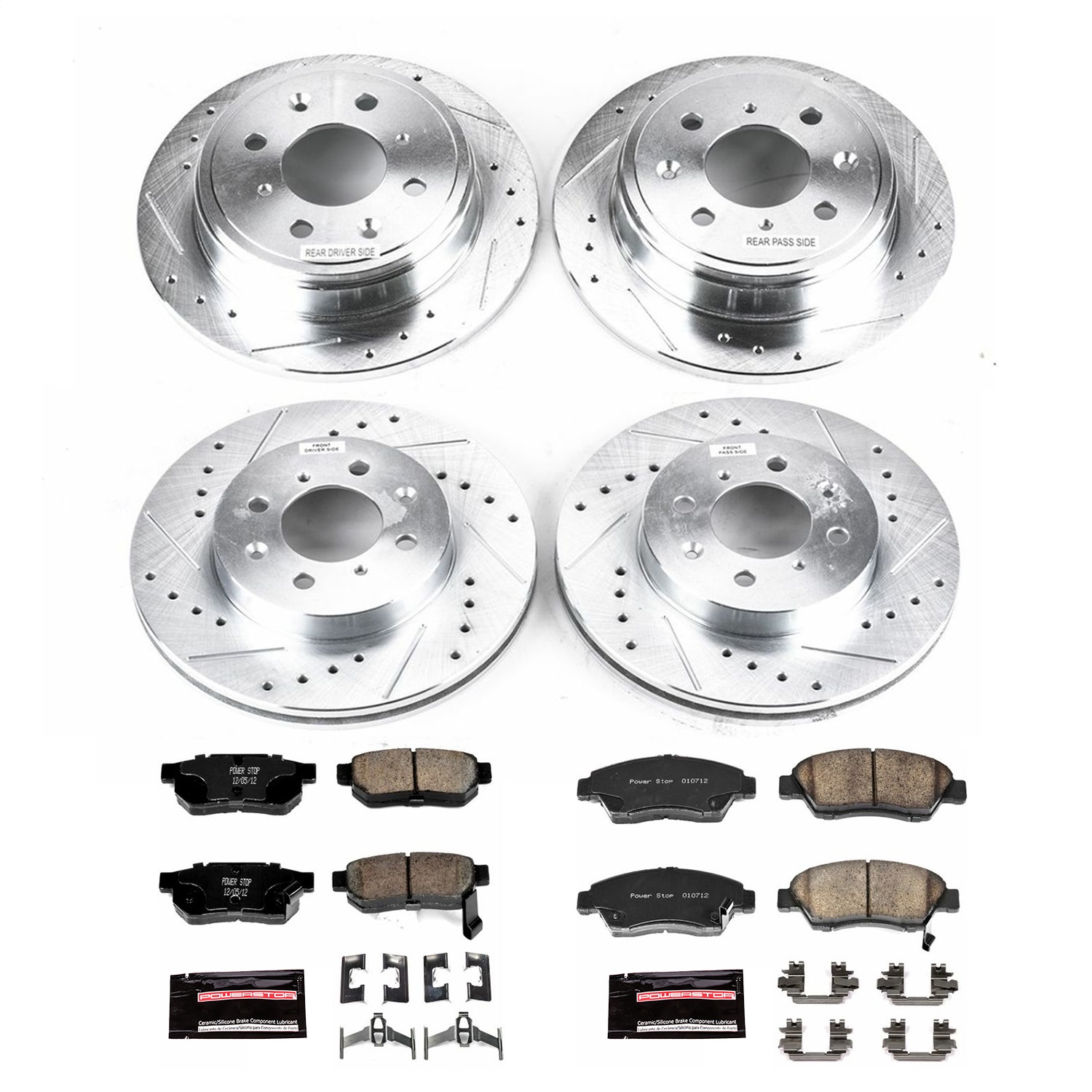 Power Stop - K695 - Front and Rear - Disc Brake Pad and Rotor Kit
