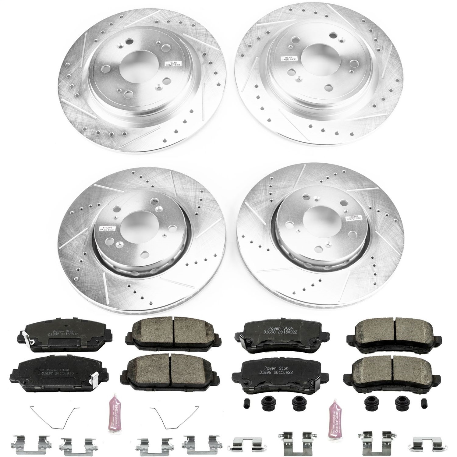 Power Stop - K6954 - Front and Rear - Disc Brake Pad and Rotor Kit