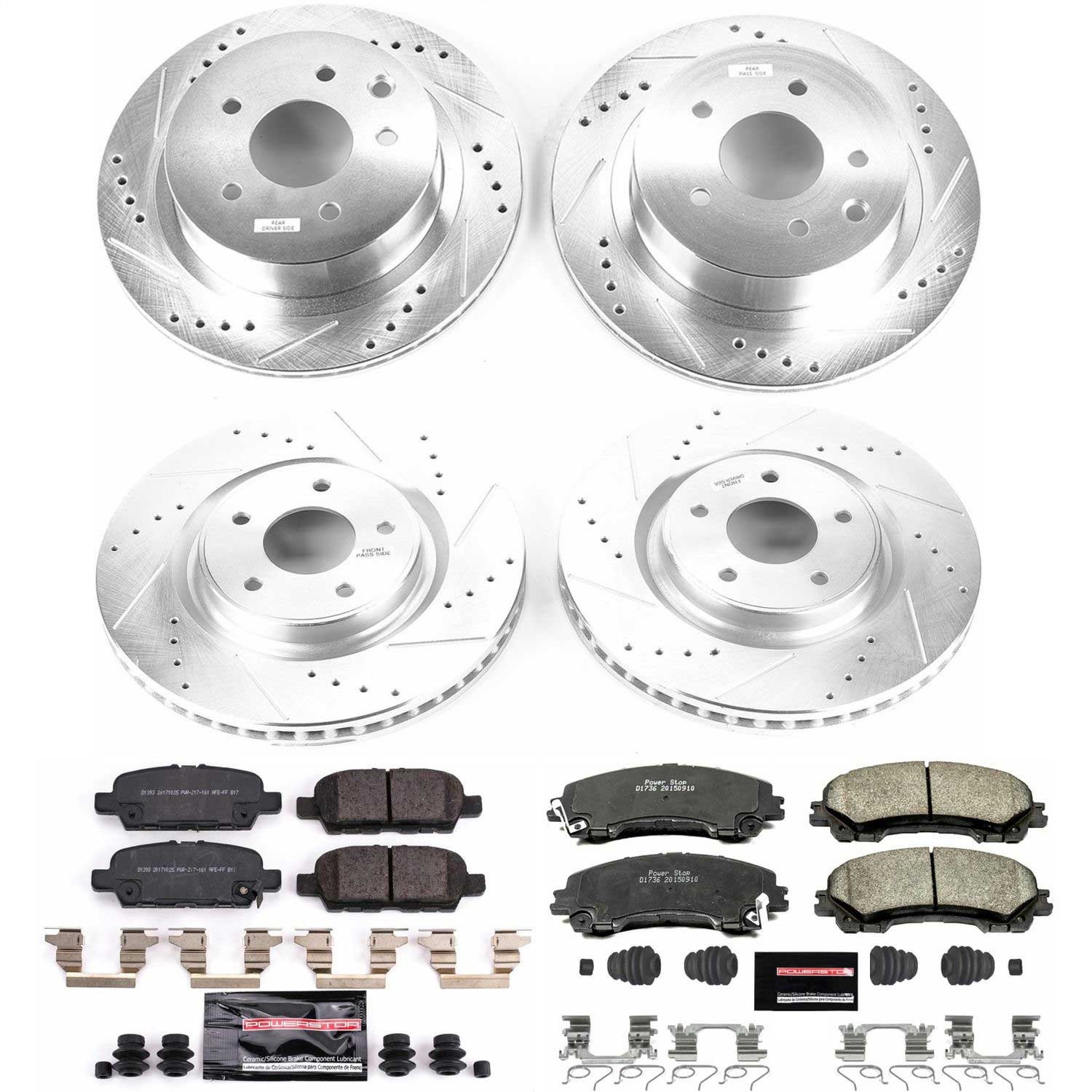 Power Stop - K7033 - Front and Rear - Disc Brake Pad and Rotor Kit