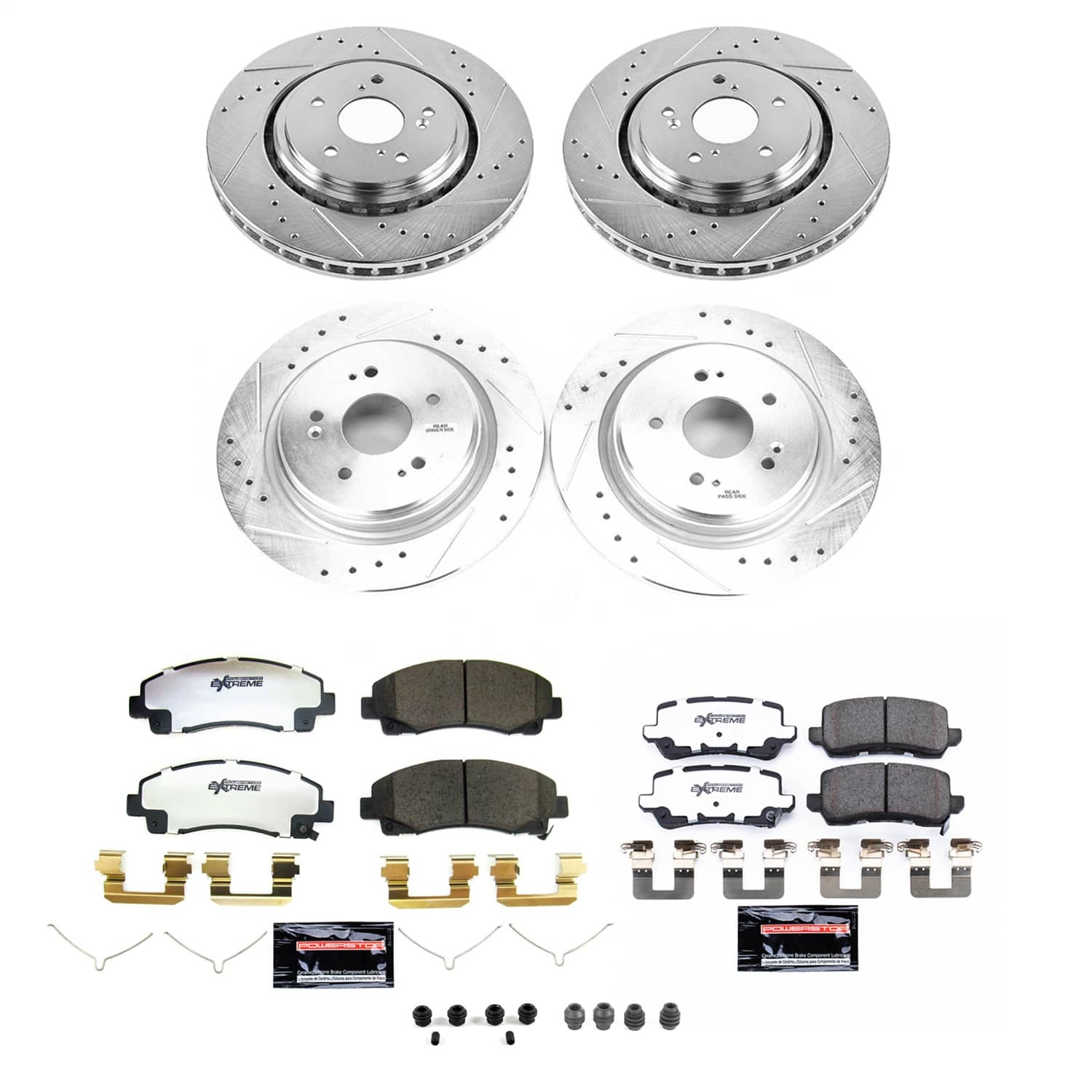 Power Stop - K7284-26 - Front and Rear - Disc Brake Pad and Rotor Kit