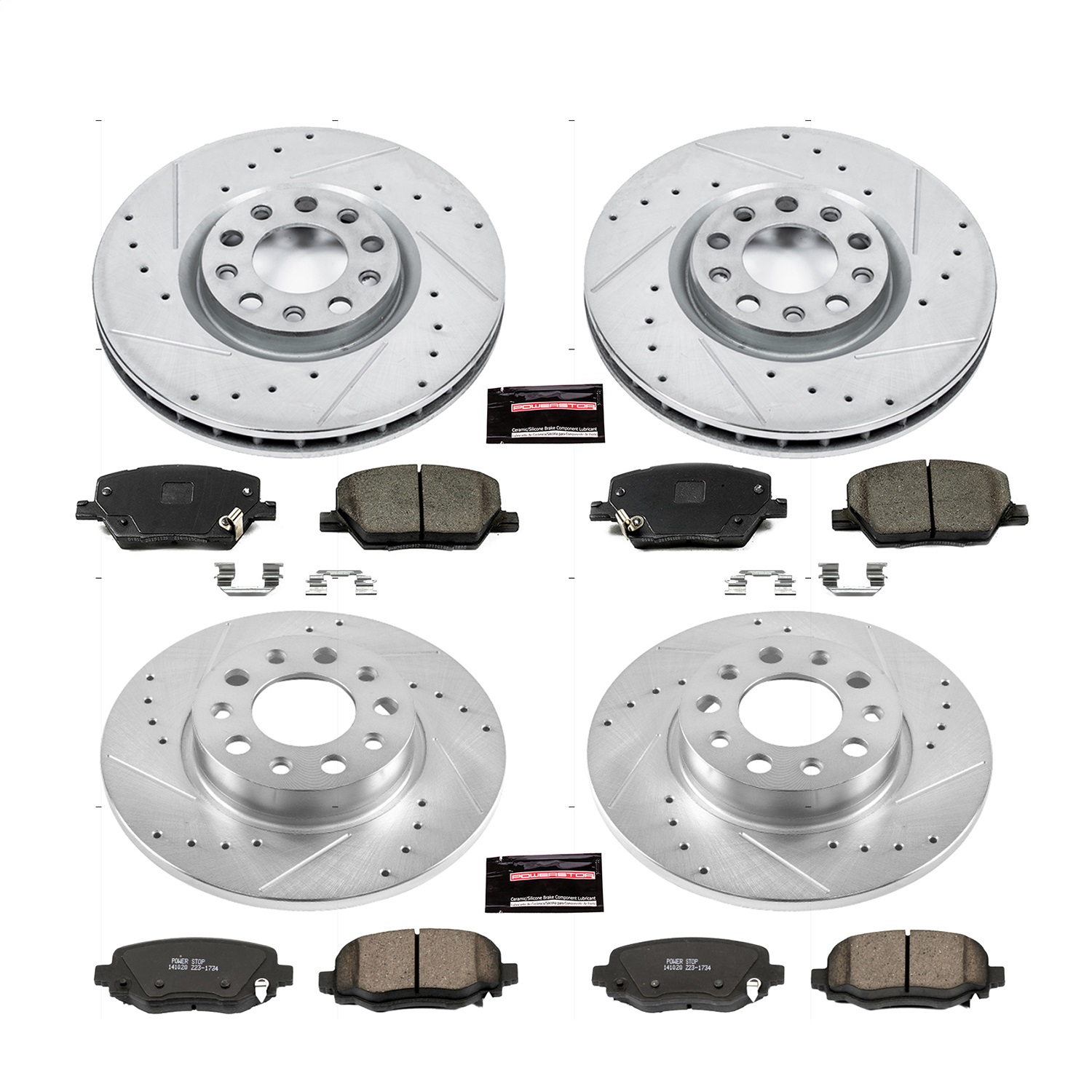 Power Stop - K7300 - Front and Rear - Disc Brake Pad and Rotor Kit