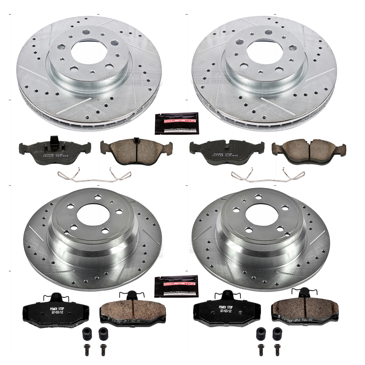 Power Stop - K7498 - Front and Rear - Disc Brake Pad and Rotor Kit