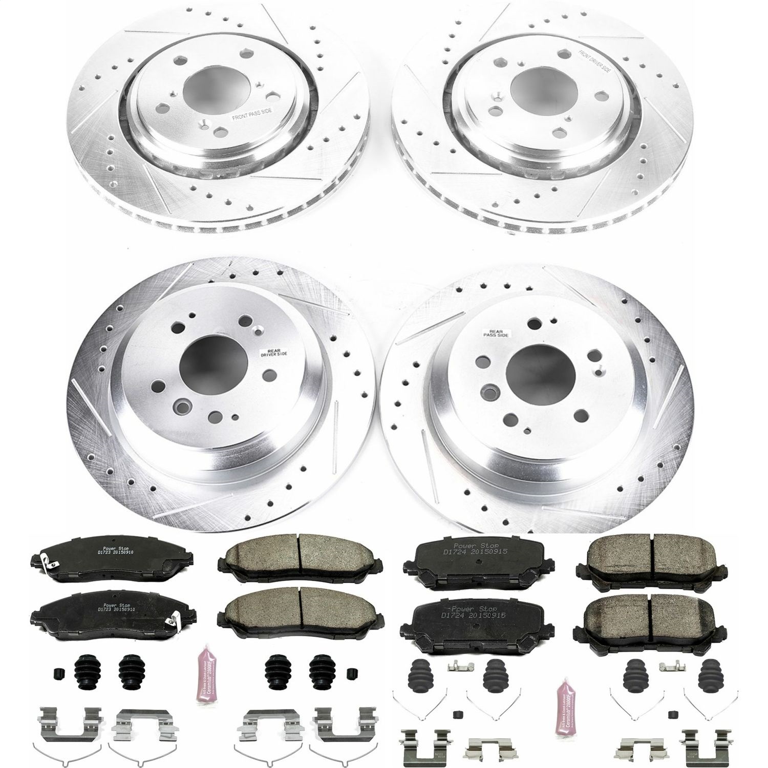 Power Stop - K7576 - Front and Rear - Disc Brake Pad and Rotor Kit