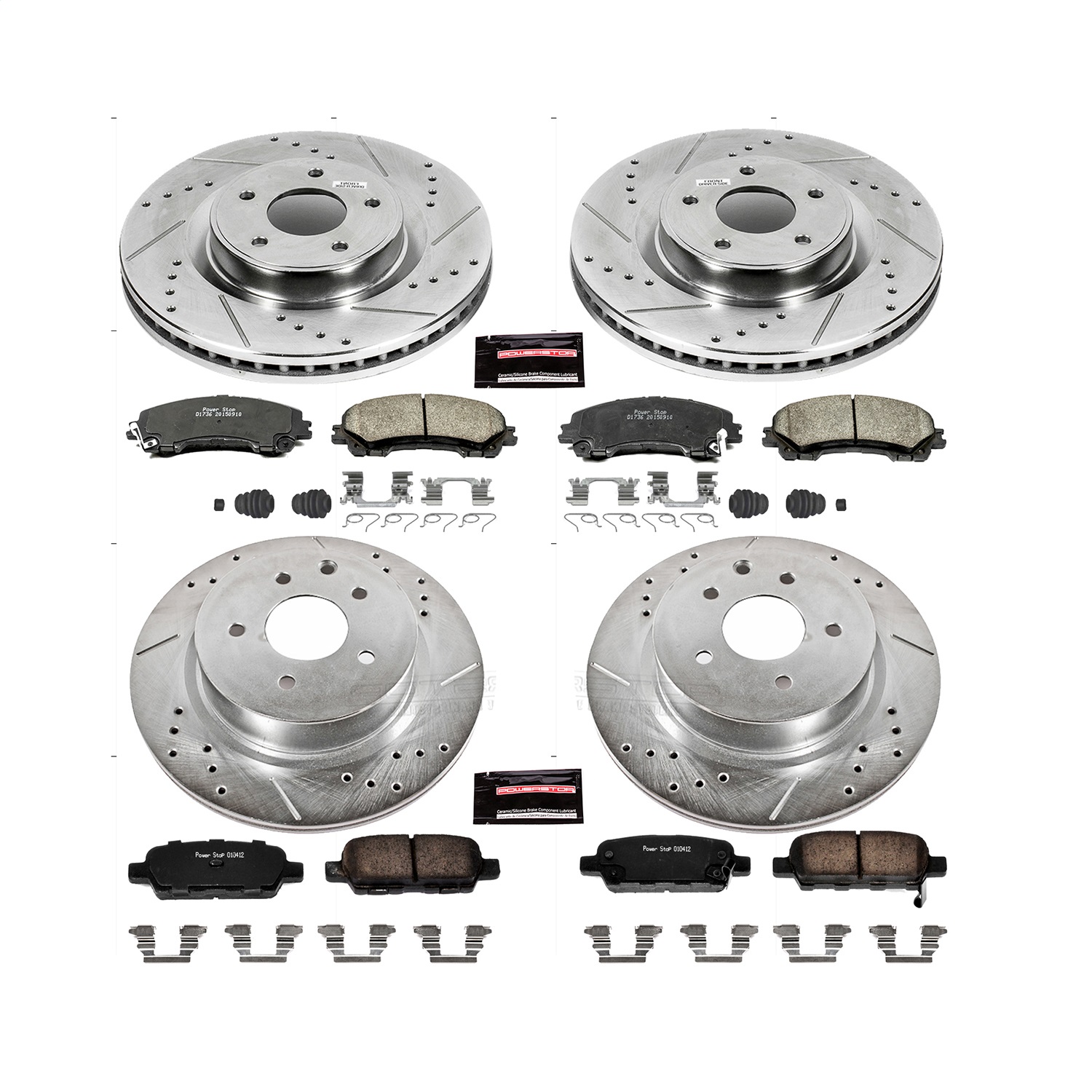 Power Stop - K7584 - Front and Rear - Disc Brake Pad and Rotor Kit