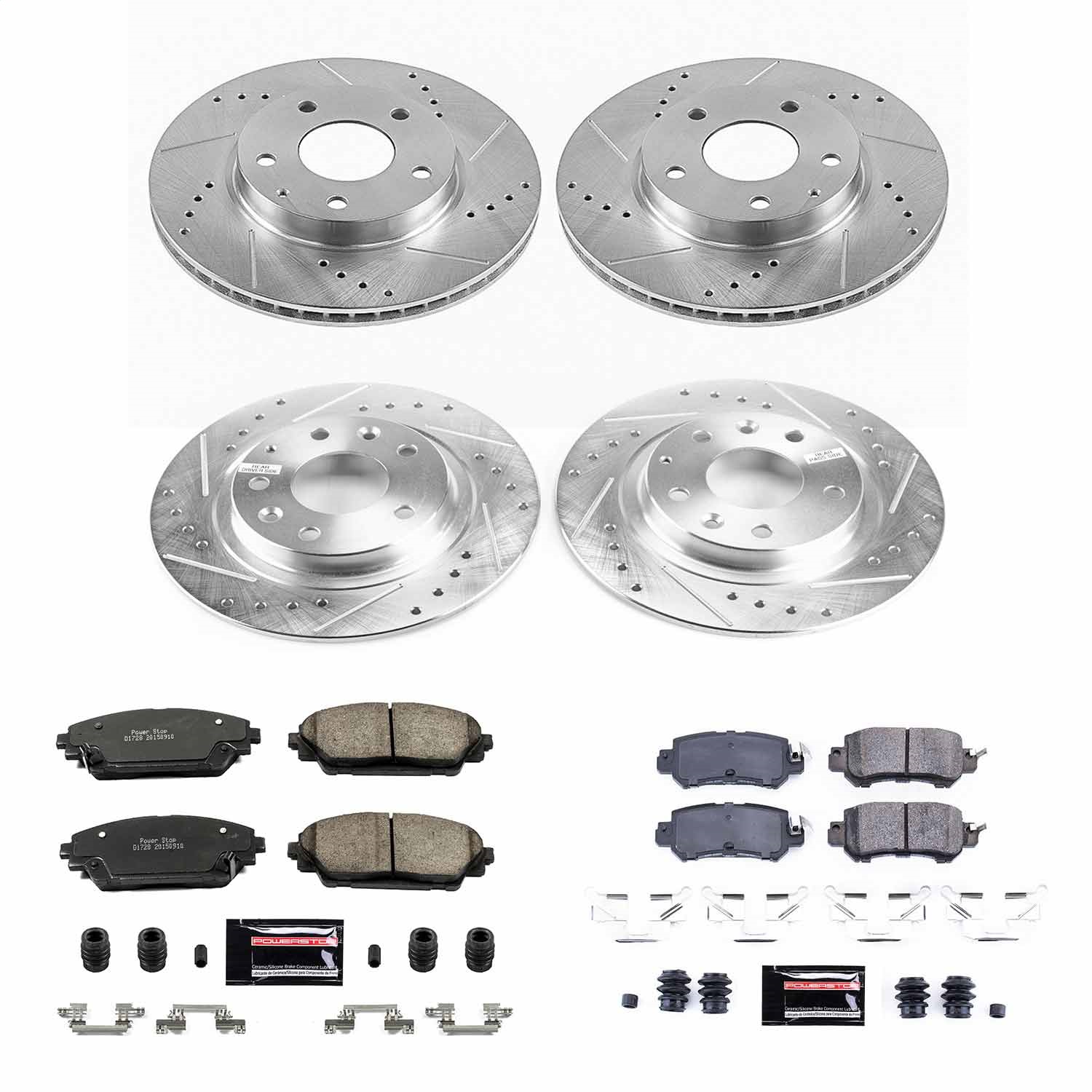 Power Stop - K7608 - Front and Rear - Disc Brake Pad and Rotor Kit