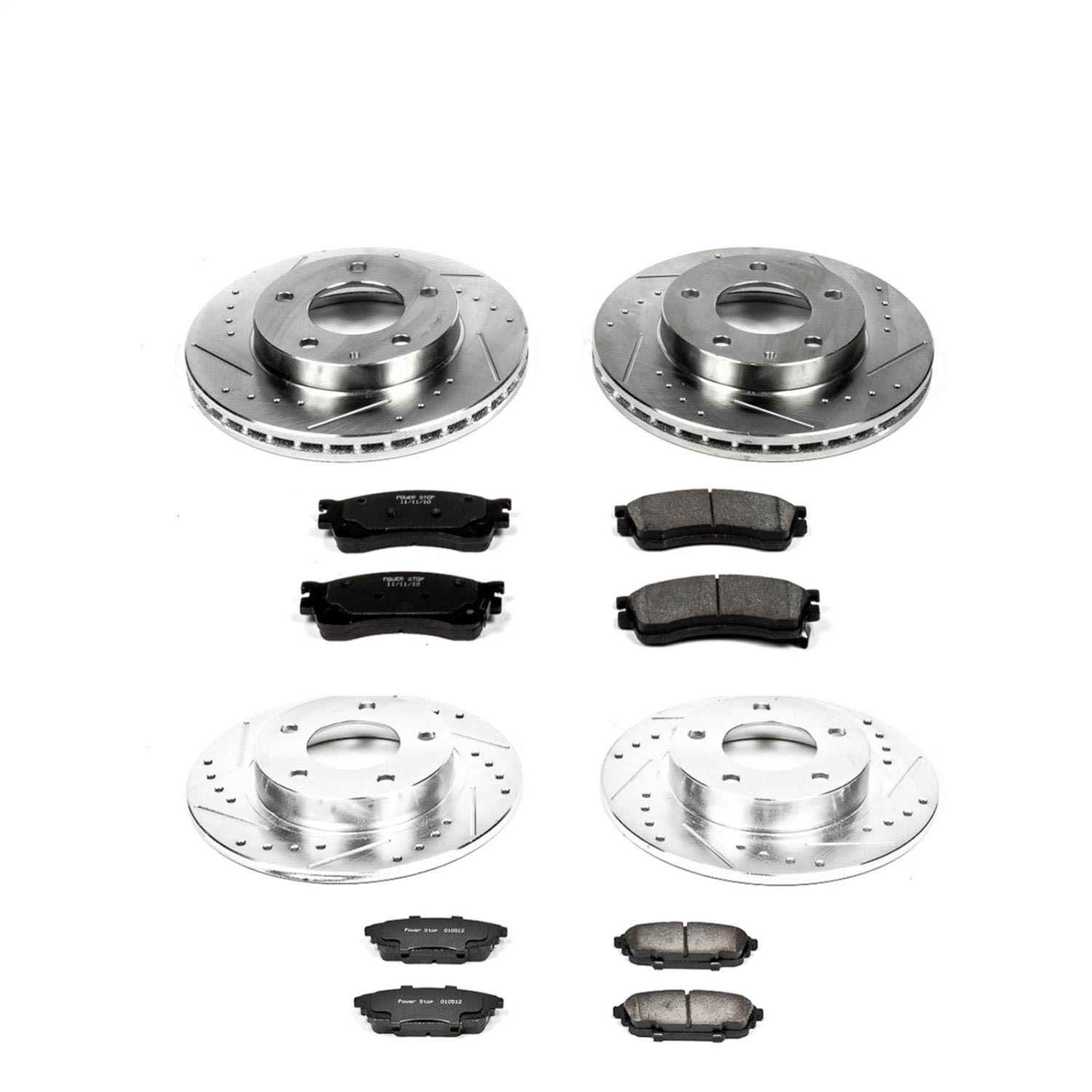Power Stop - K789 - Front and Rear - Disc Brake Pad and Rotor Kit