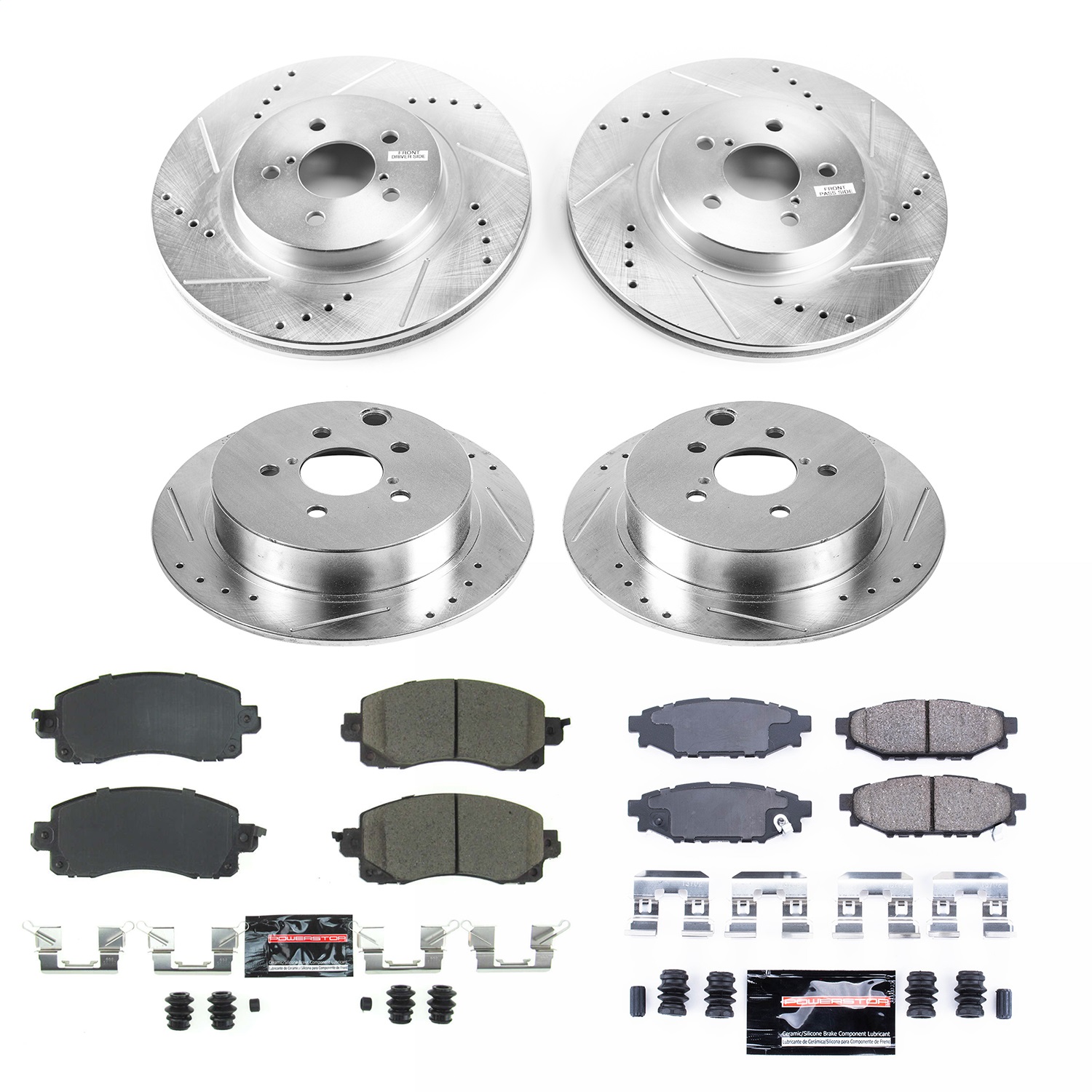 Power Stop - K7927 - Front and Rear - Disc Brake Pad and Rotor Kit