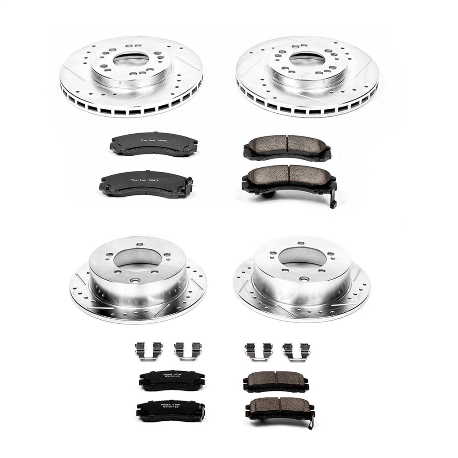 Power Stop - K802 - Front and Rear - Disc Brake Pad and Rotor Kit