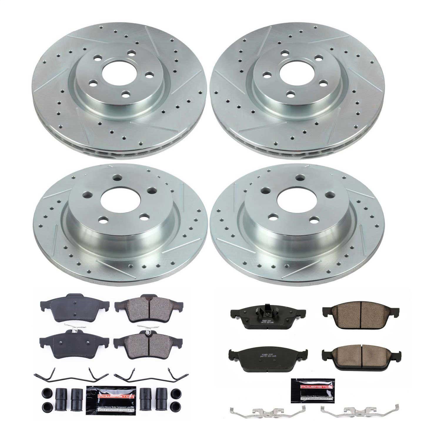 Power Stop - K8174 - Front and Rear - Disc Brake Pad and Rotor Kit