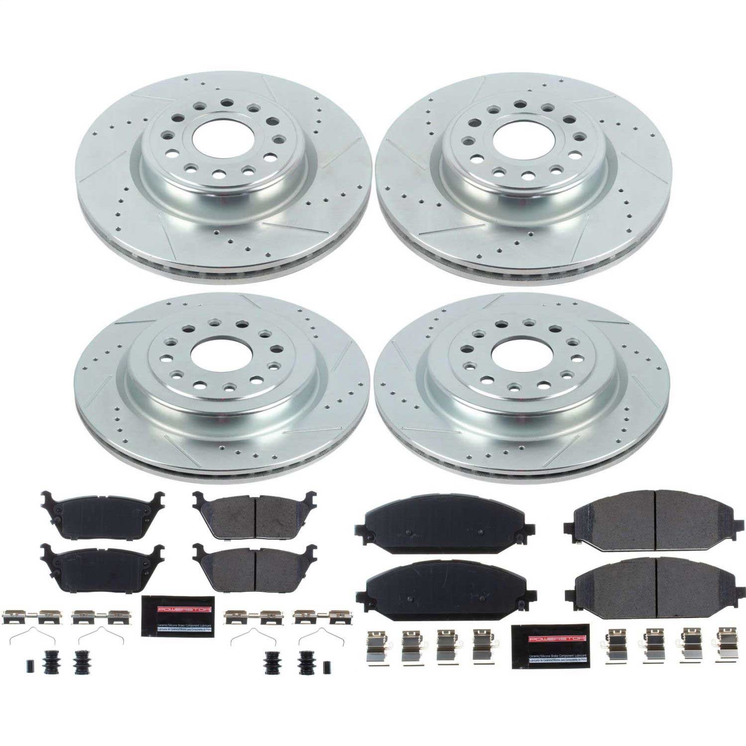 Power Stop - K8182 - Front and Rear - Disc Brake Pad and Rotor Kit