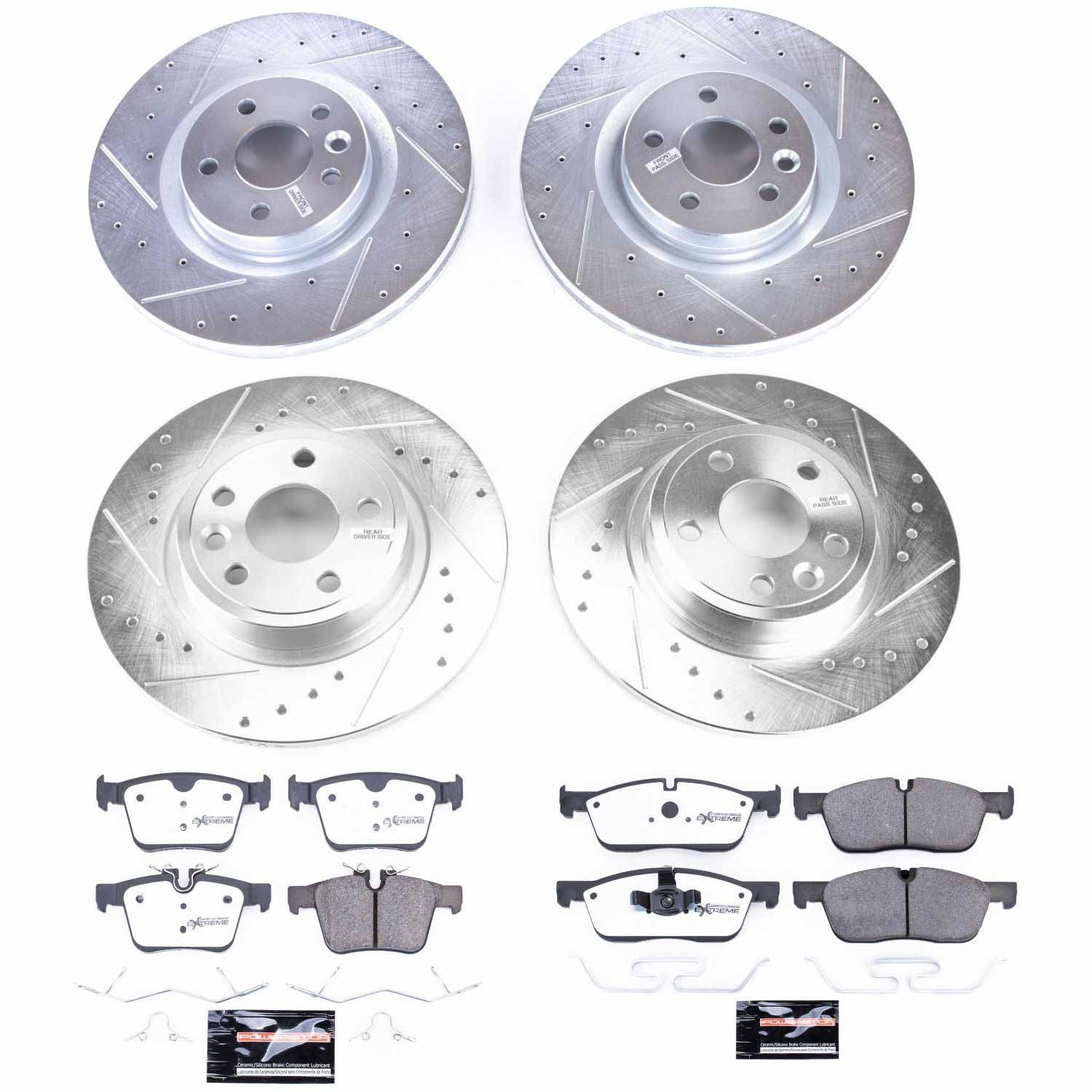 Power Stop - K8198-36 - Front and Rear - Disc Brake Pad and Rotor Kit