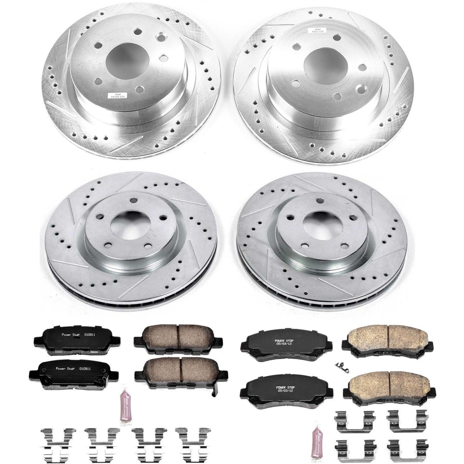 Power Stop - K8268 - Front and Rear - Disc Brake Pad and Rotor Kit
