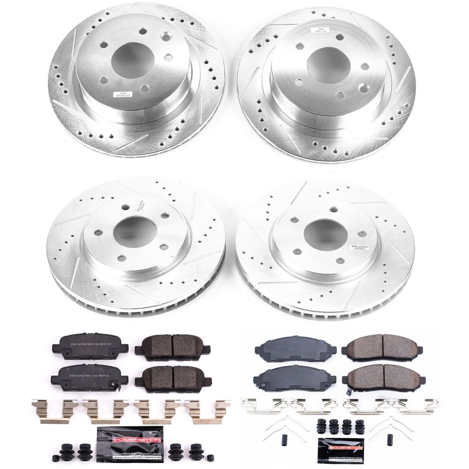 Power Stop - K8272 - Front and Rear - Disc Brake Pad and Rotor Kit
