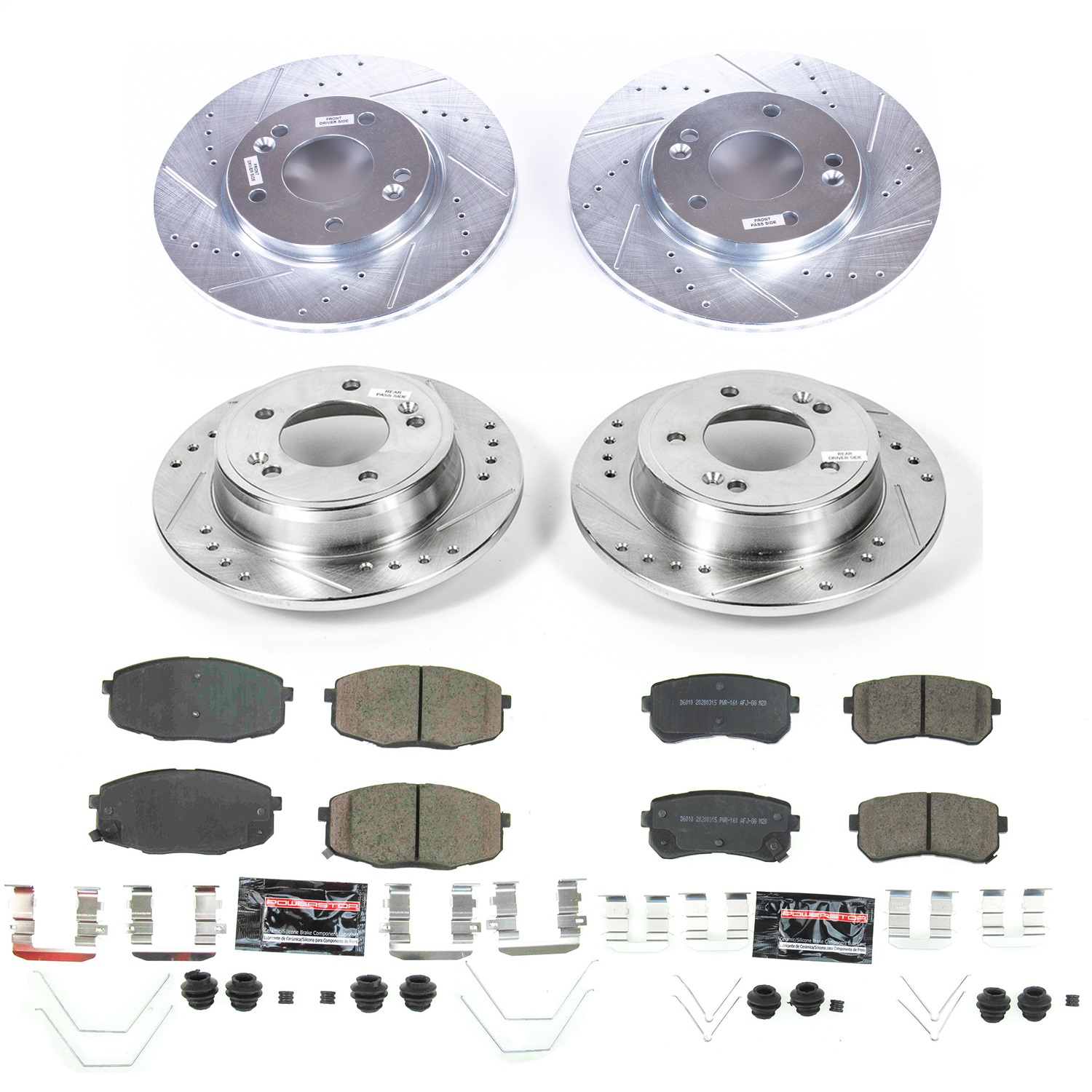 Power Stop - K8278 - Front and Rear - Disc Brake Pad and Rotor Kit
