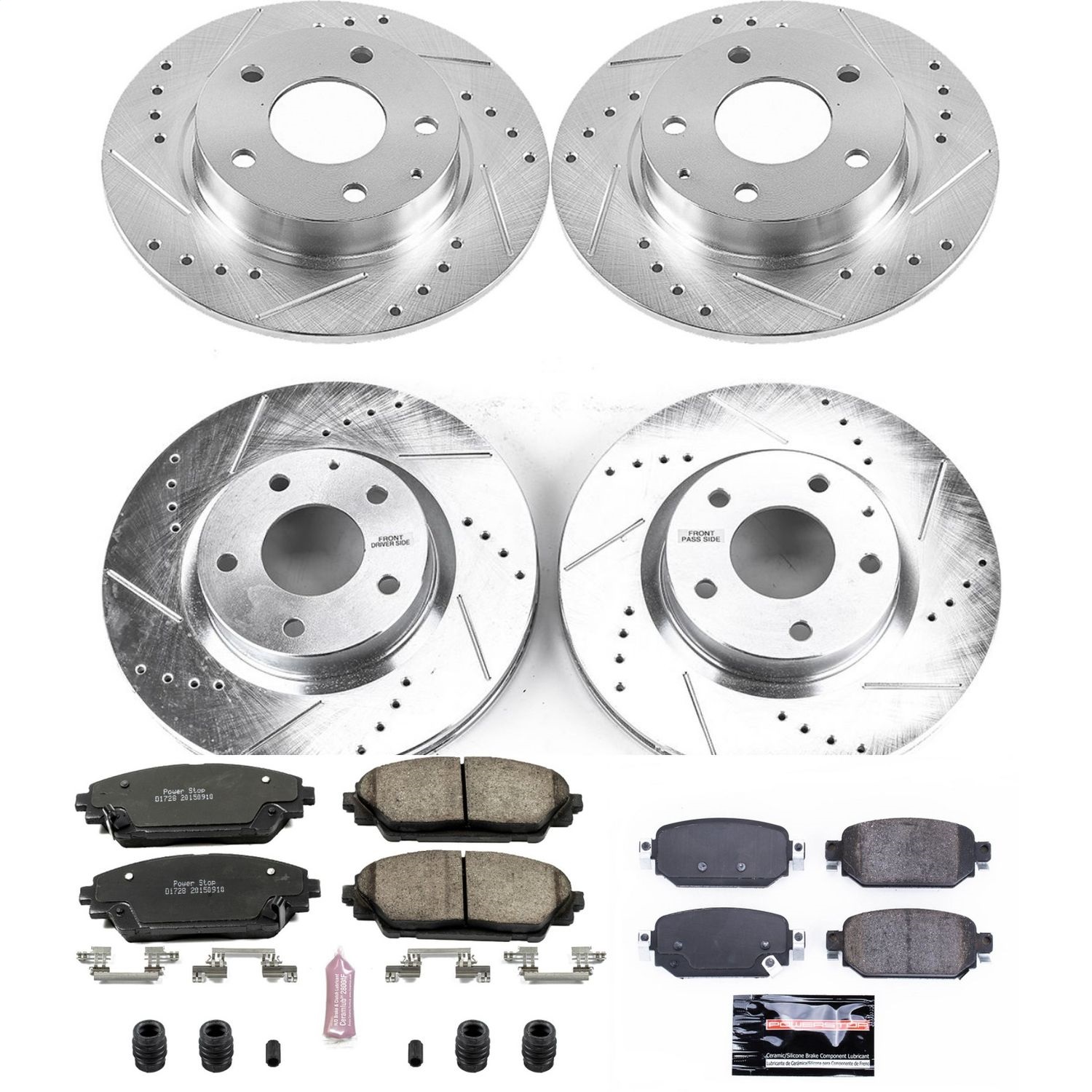 Power Stop - K8282 - Front and Rear - Disc Brake Pad and Rotor Kit