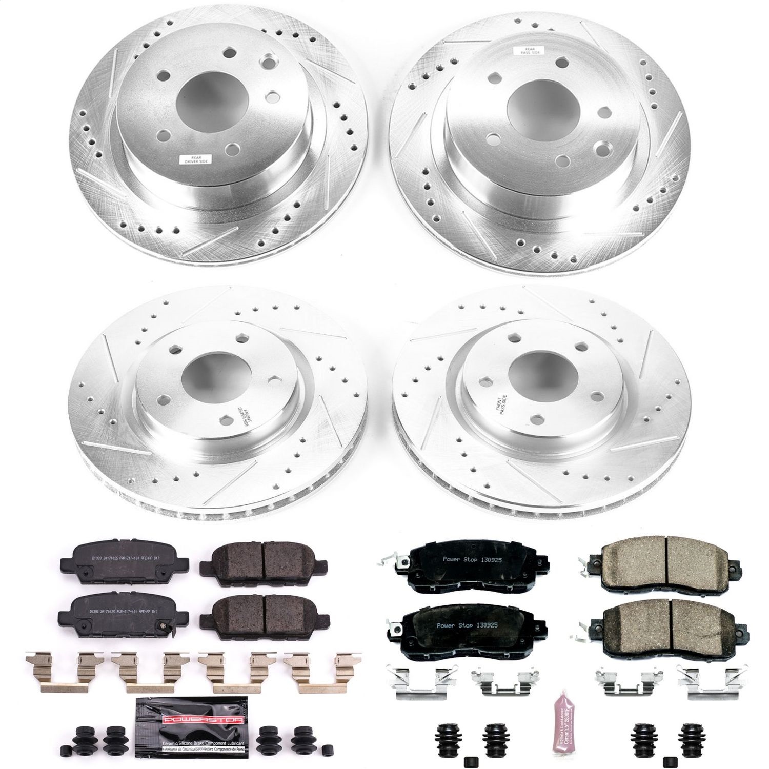 Power Stop - K8288 - Front and Rear - Disc Brake Pad and Rotor Kit