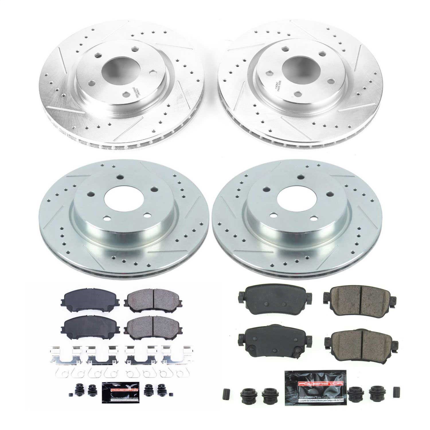 Power Stop - K8289 - Front and Rear - Disc Brake Pad and Rotor Kit