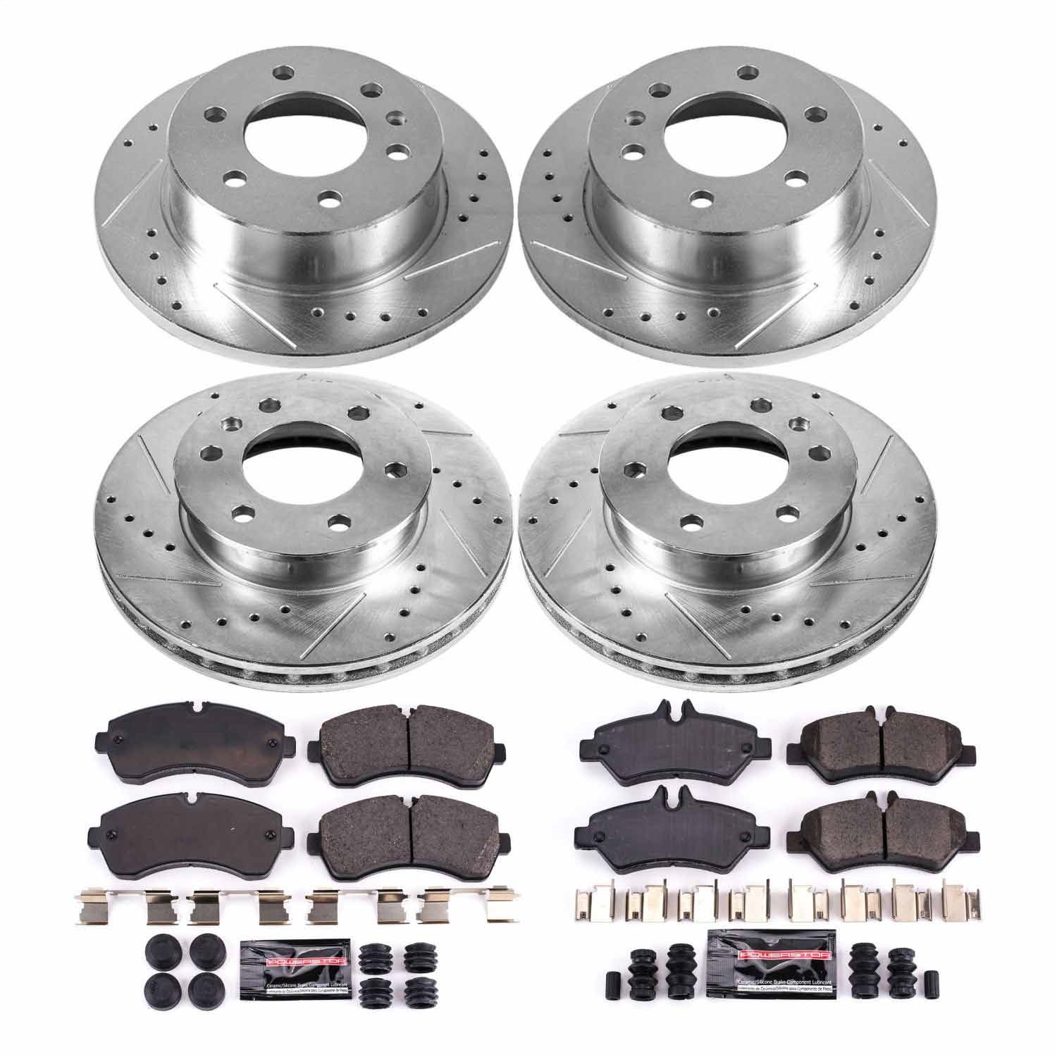 Power Stop - K8342 - Front and Rear - Disc Brake Pad and Rotor Kit