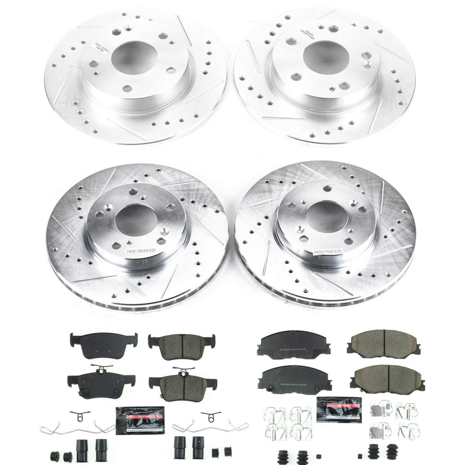 Power Stop - K8343 - Front and Rear - Disc Brake Pad and Rotor Kit