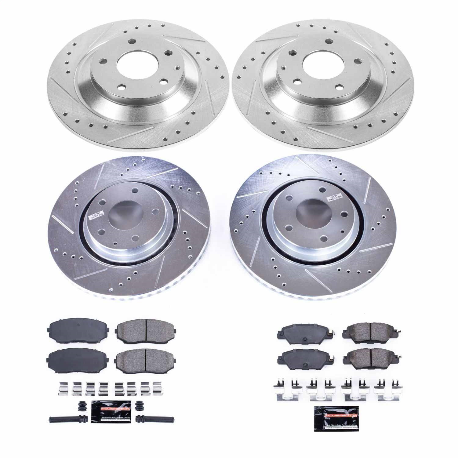 Power Stop - K8351 - Front and Rear - Disc Brake Pad and Rotor Kit