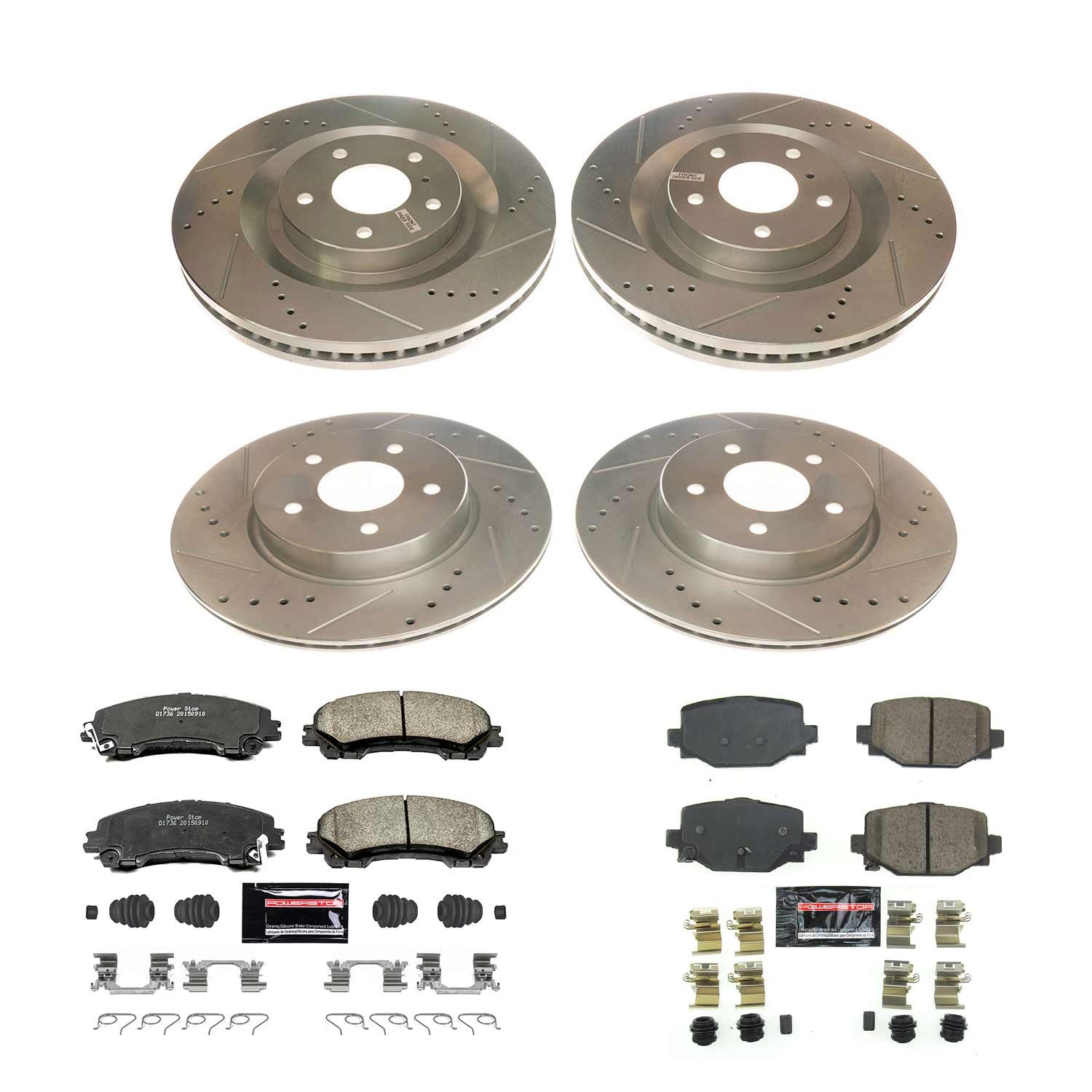 Power Stop - K8451 - Front and Rear - Disc Brake Pad and Rotor Kit