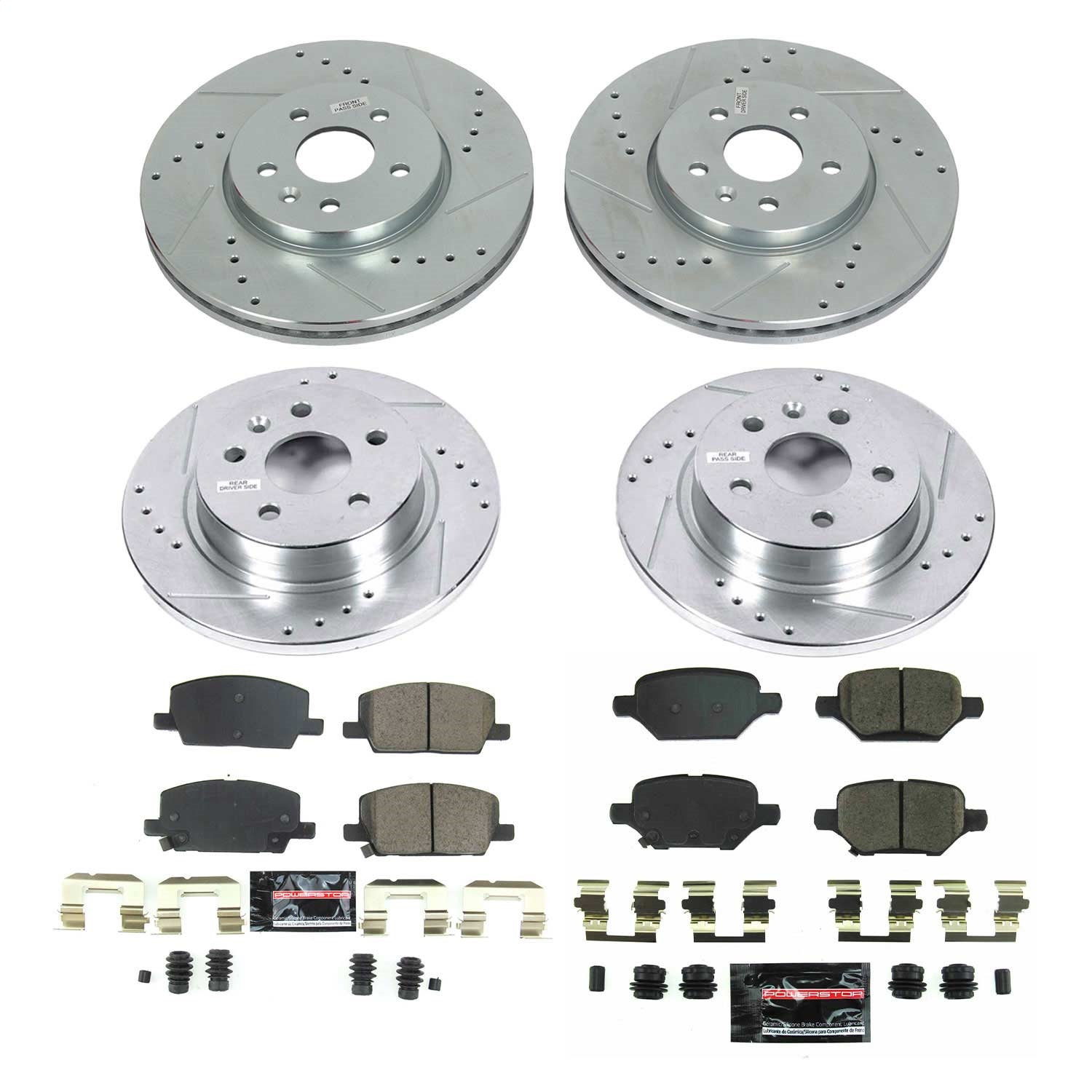 Power Stop - K8505 - Front and Rear - Disc Brake Pad and Rotor Kit