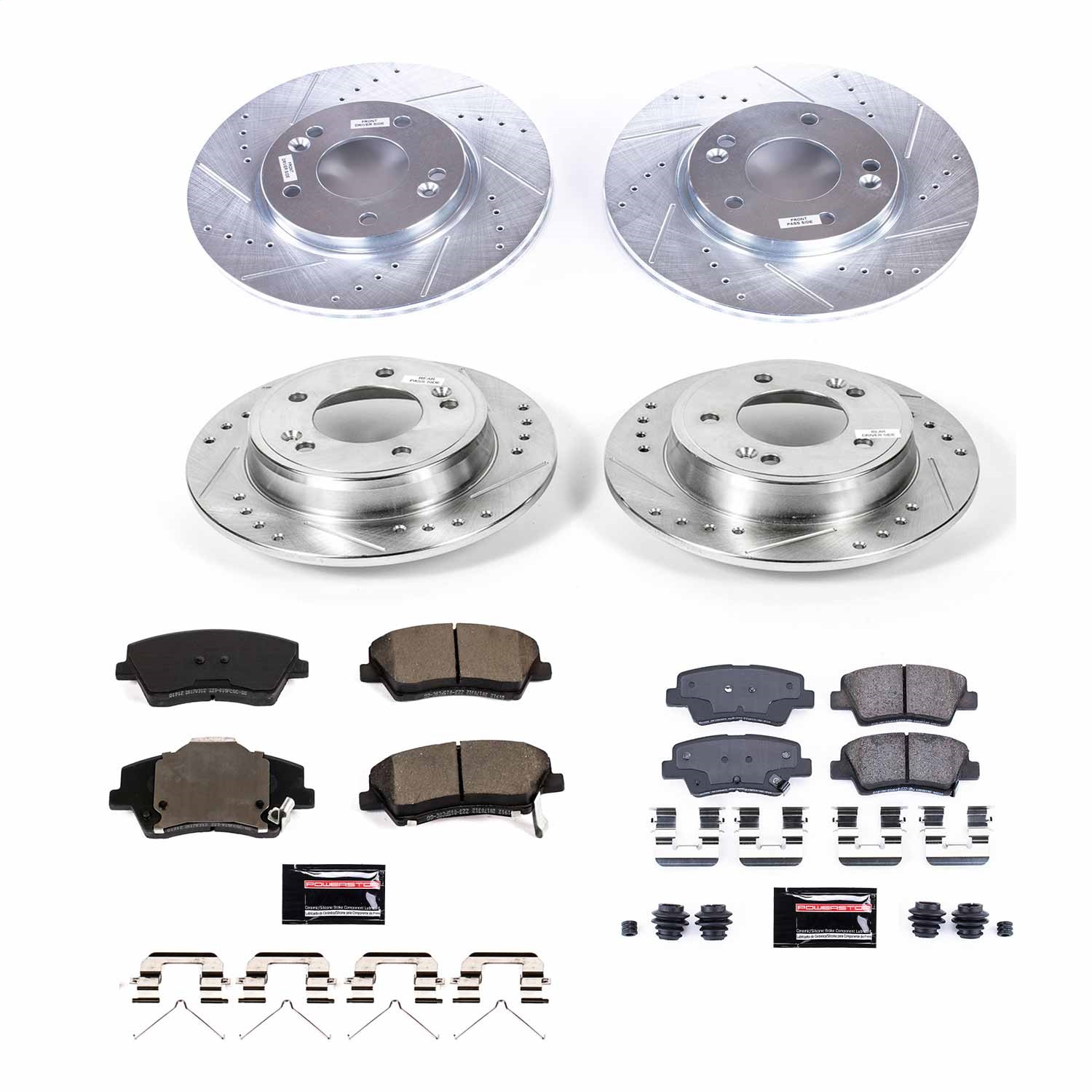 Power Stop - K8508 - Front and Rear - Disc Brake Pad and Rotor Kit