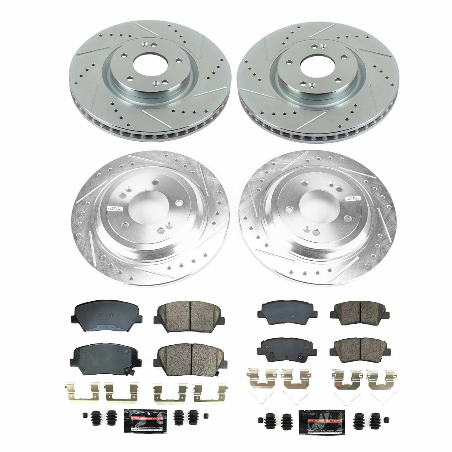 Power Stop - K8612 - Front and Rear - Disc Brake Pad and Rotor Kit
