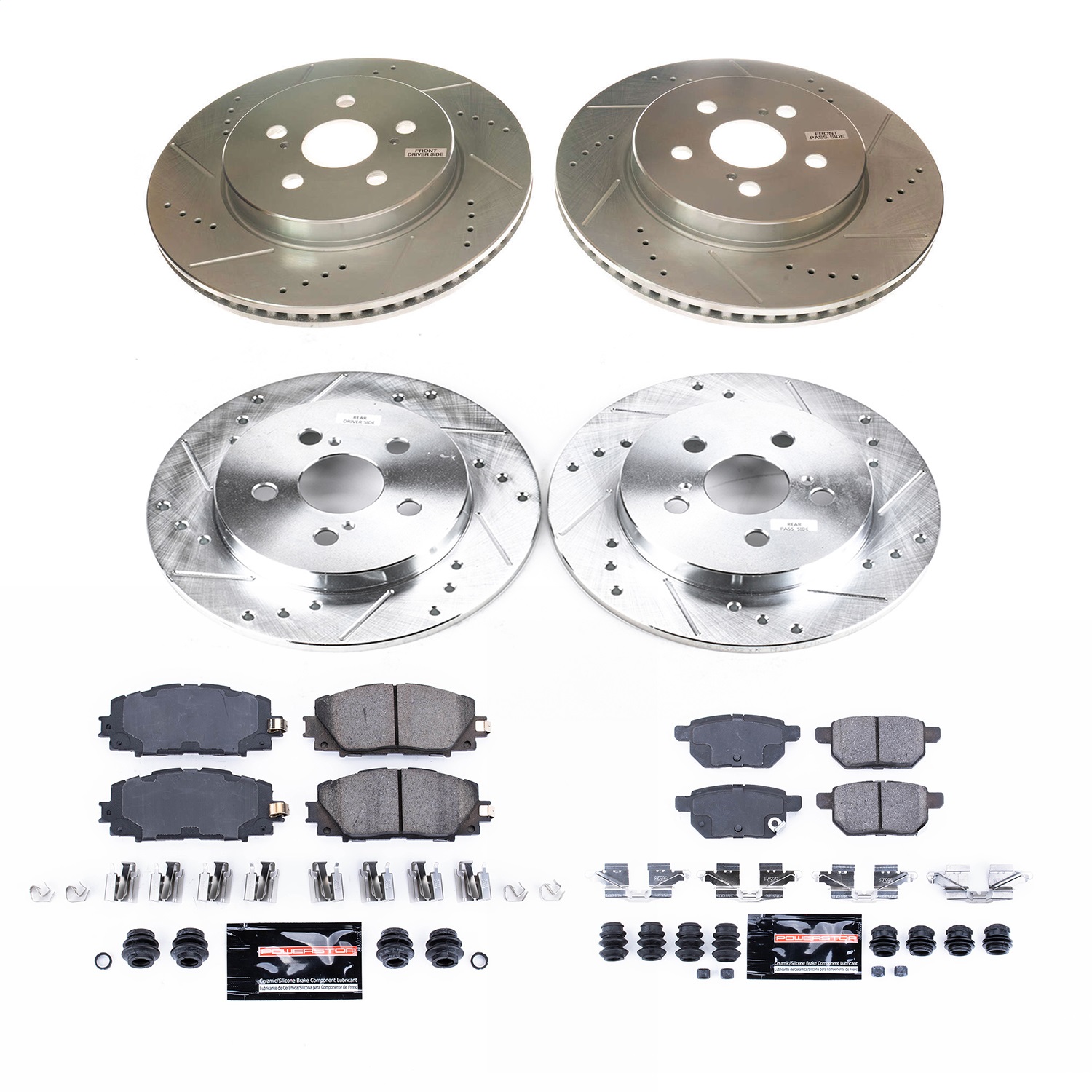 Power Stop - K8634 - Front and Rear - Disc Brake Pad and Rotor Kit