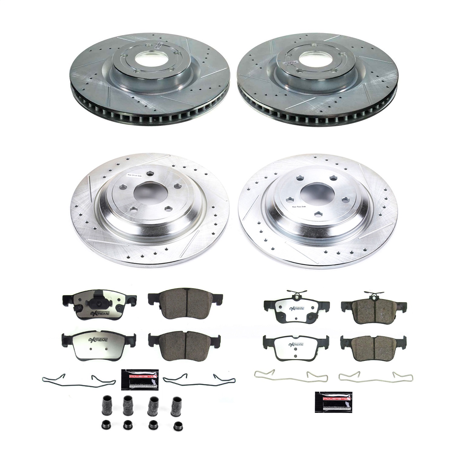 Power Stop - K8644-36 - Front and Rear - Disc Brake Pad and Rotor Kit