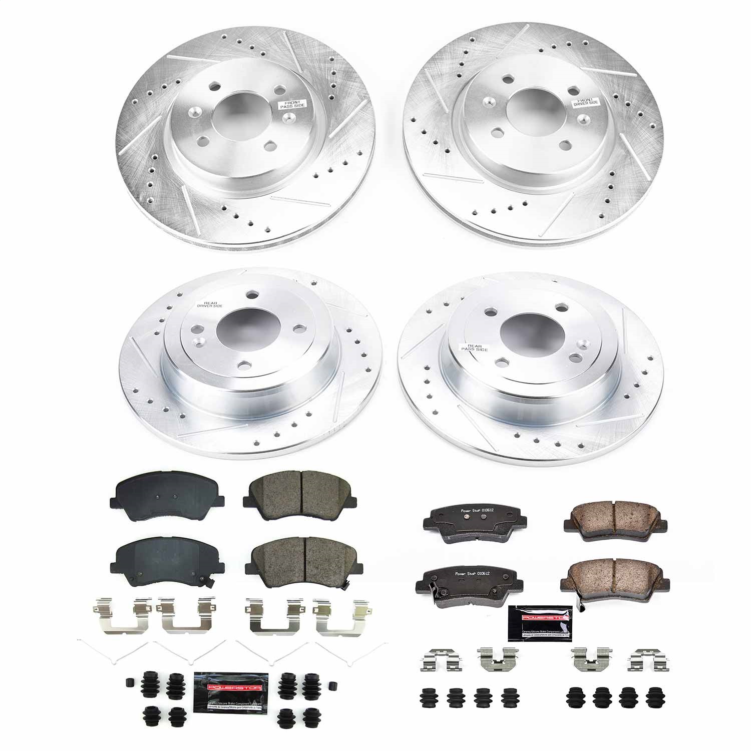Power Stop - K8724 - Front and Rear - Disc Brake Pad and Rotor Kit