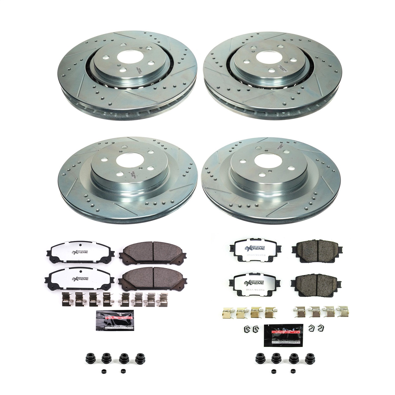 Power Stop - K8736-36 - Front and Rear - Disc Brake Pad and Rotor Kit