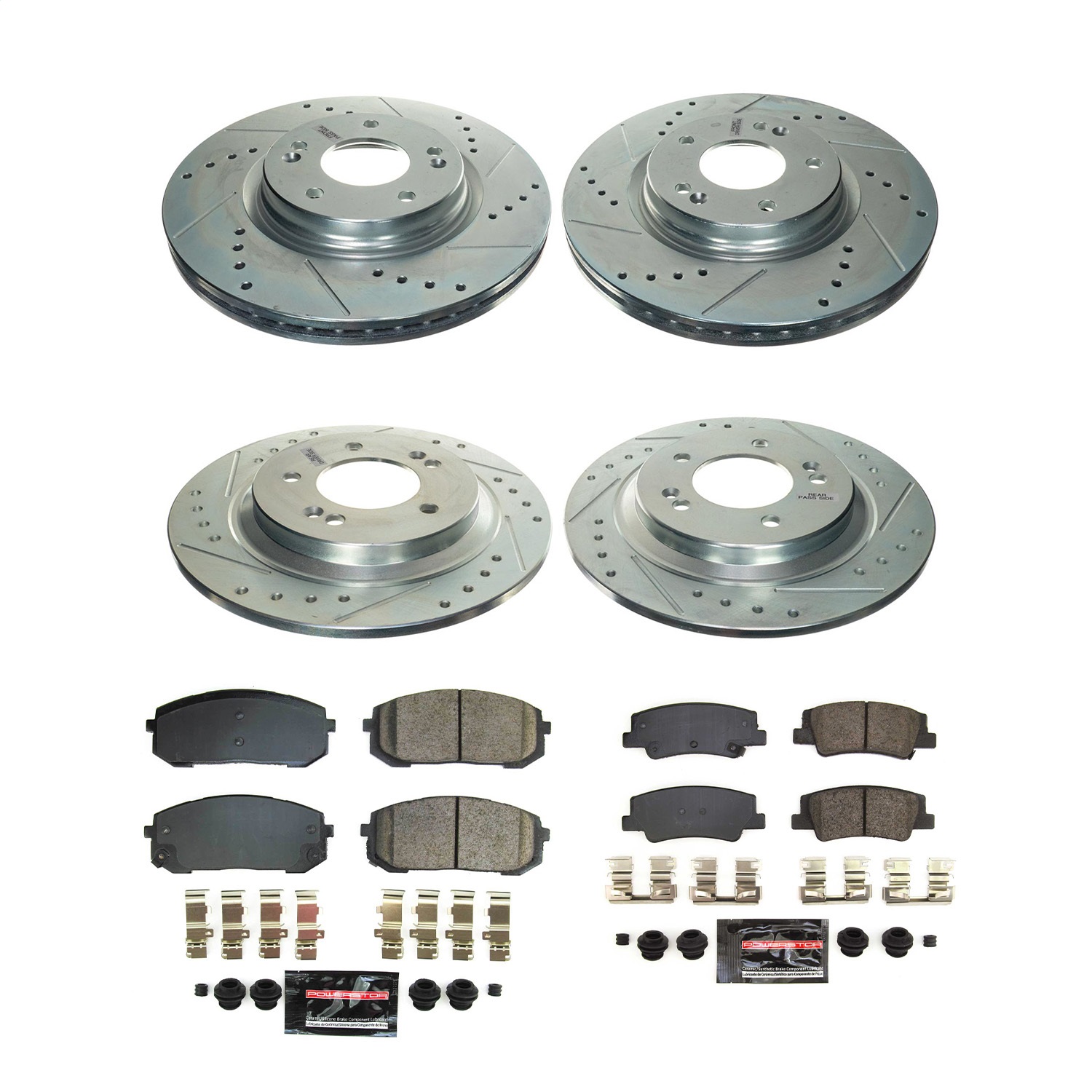 Power Stop - K8809 - Front and Rear - Disc Brake Pad and Rotor Kit