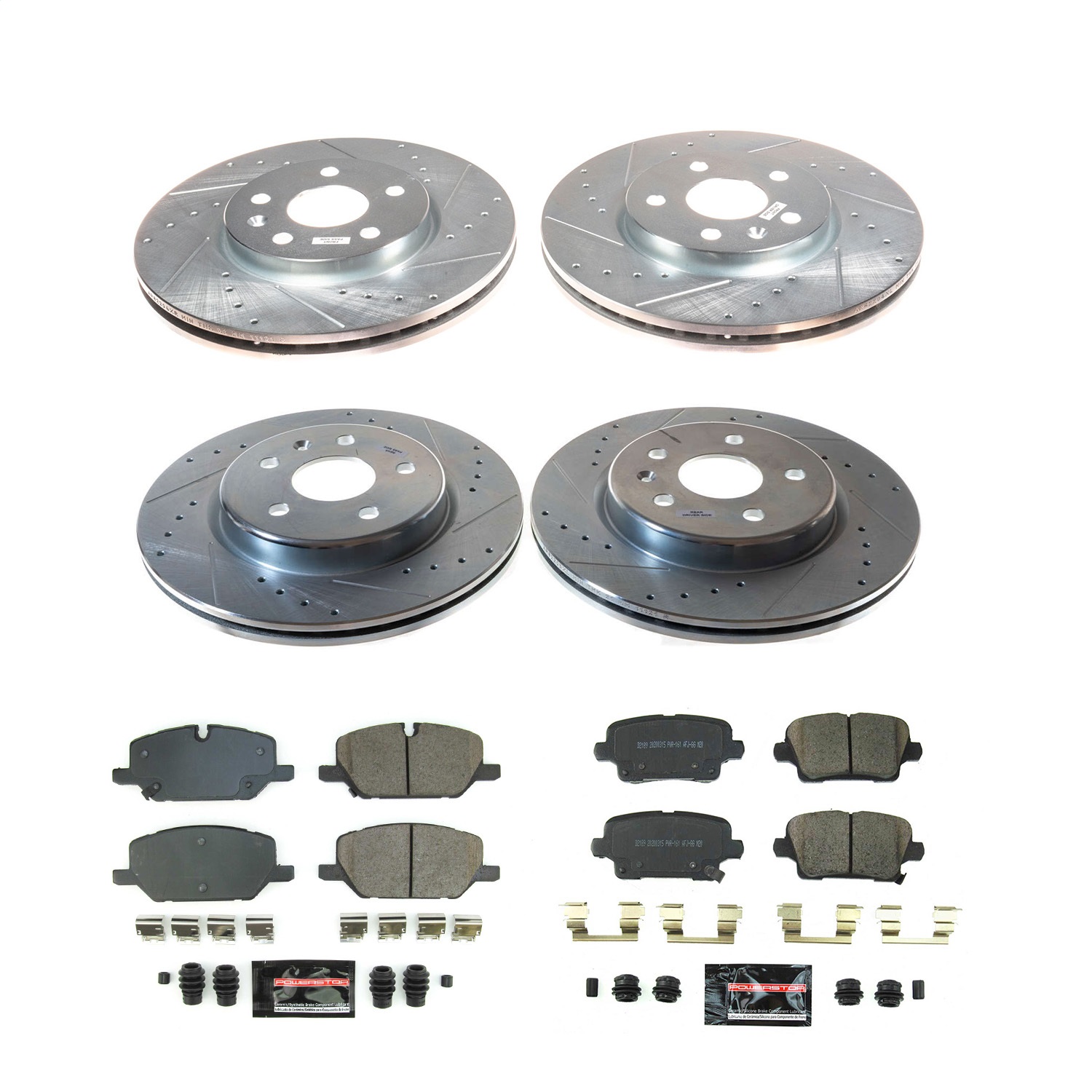 Power Stop - K8898 - Front and Rear - Disc Brake Pad and Rotor Kit