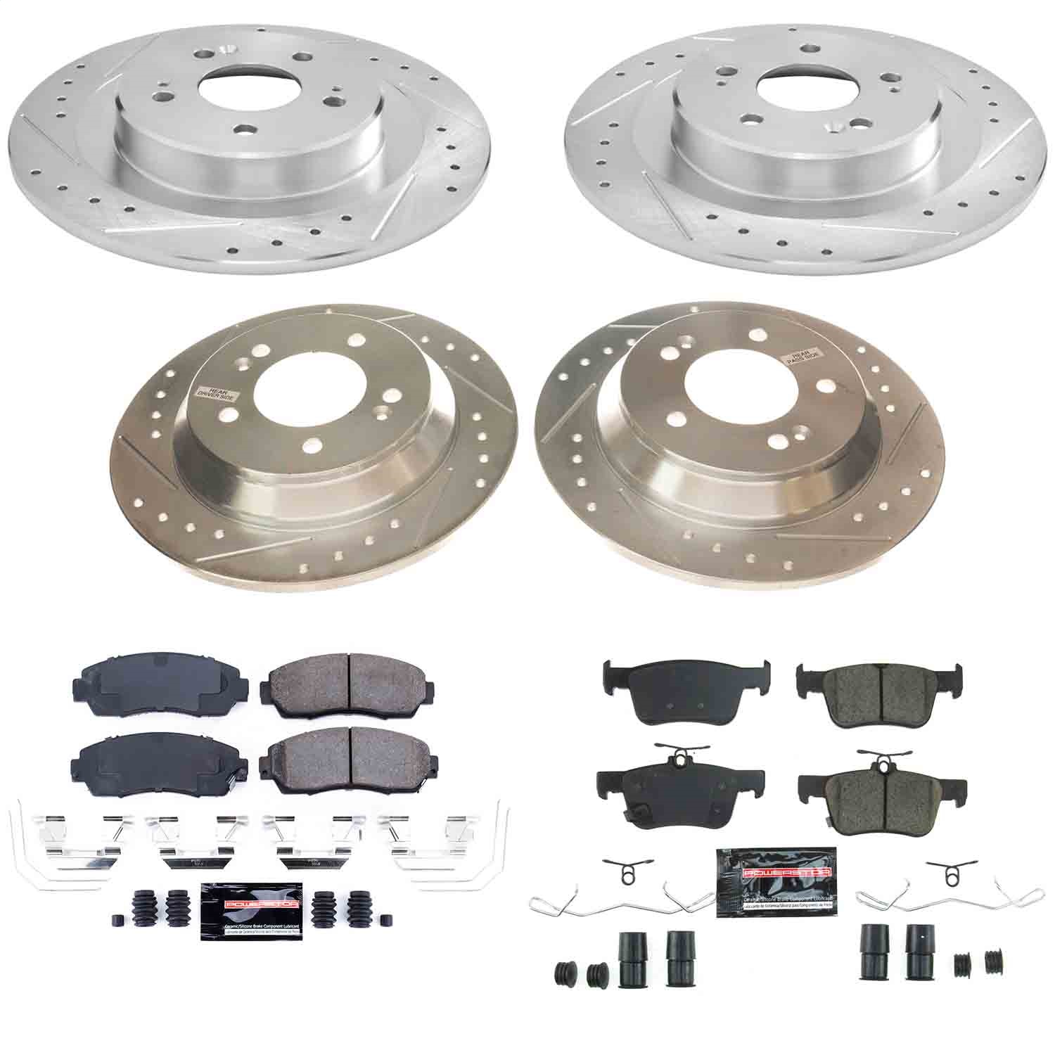 Power Stop - K8944 - Front and Rear - Disc Brake Pad and Rotor Kit