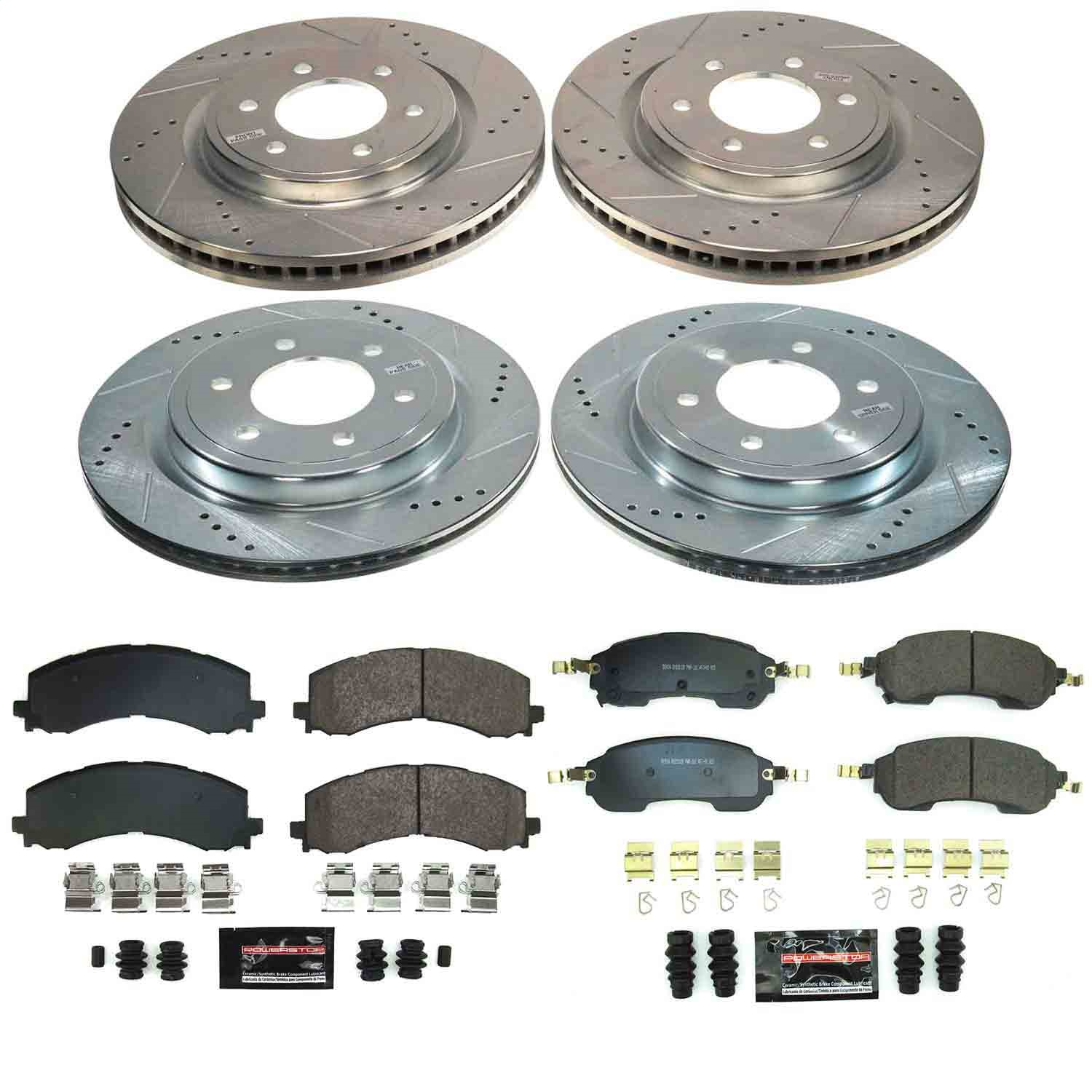 Power Stop - K9244 - Front and Rear - Disc Brake Pad and Rotor Kit