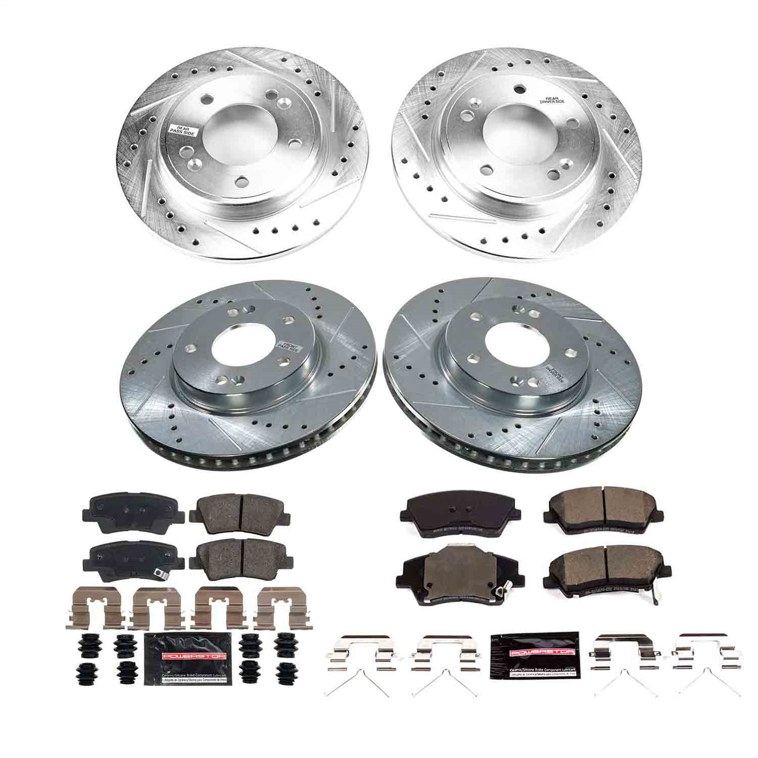 Power Stop - K9247 - Front and Rear - Disc Brake Pad and Rotor Kit