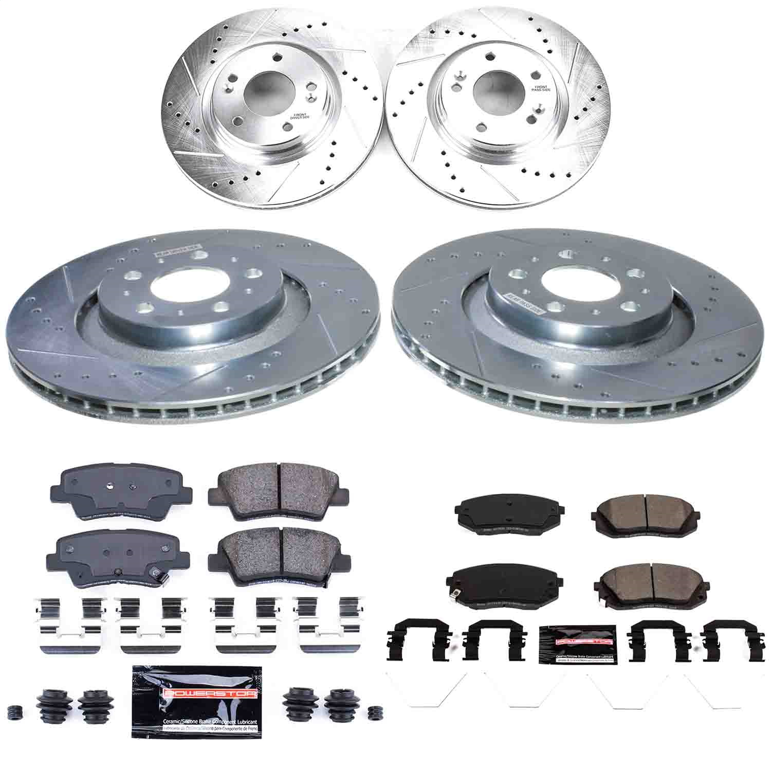 Power Stop - K9272 - Front and Rear - Disc Brake Pad and Rotor Kit