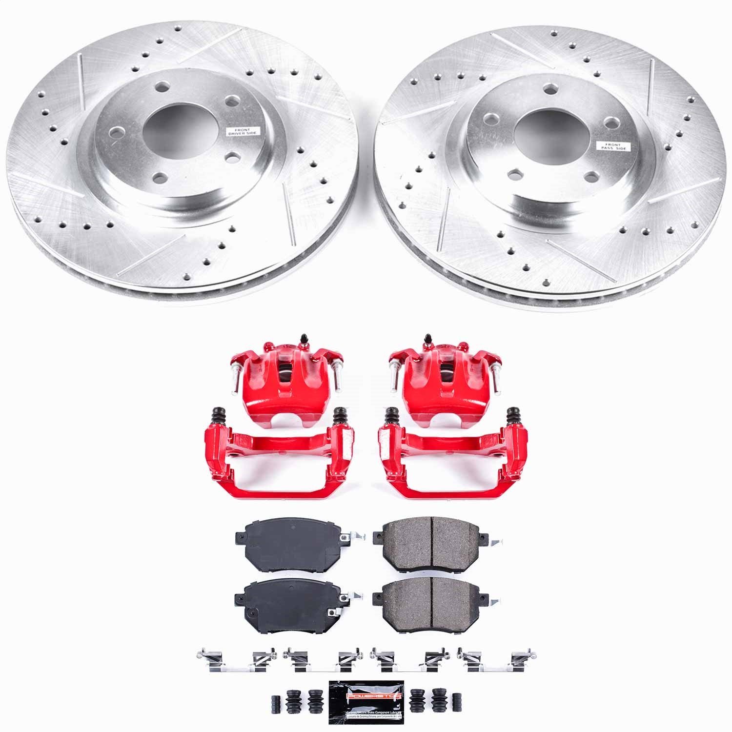 Power Stop - KC091A - Front - Disc Brake Pad/Caliper and Rotor Kit