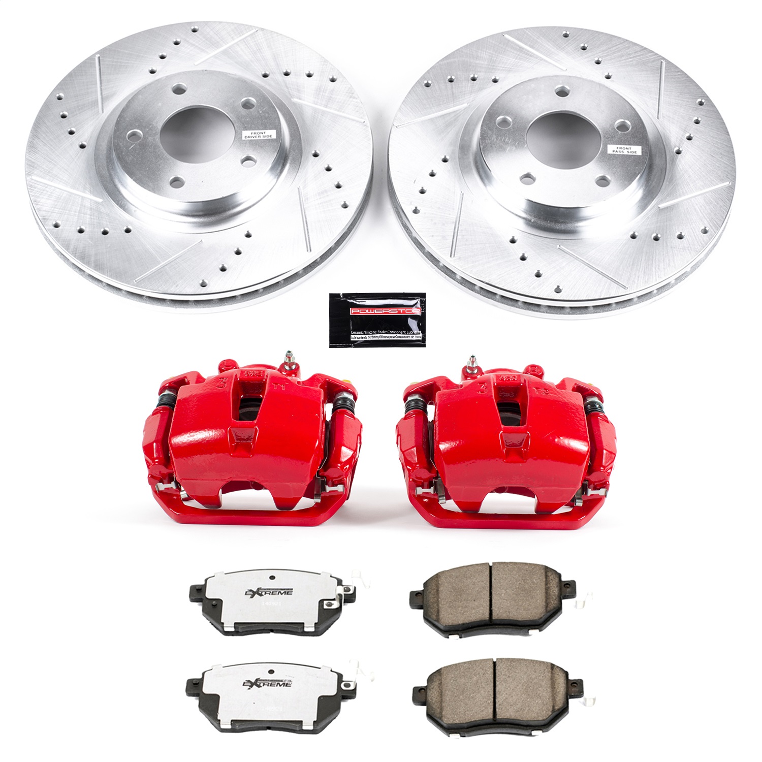 Power Stop - KC091B-26 - Front - Disc Brake Pad/Caliper and Rotor Kit
