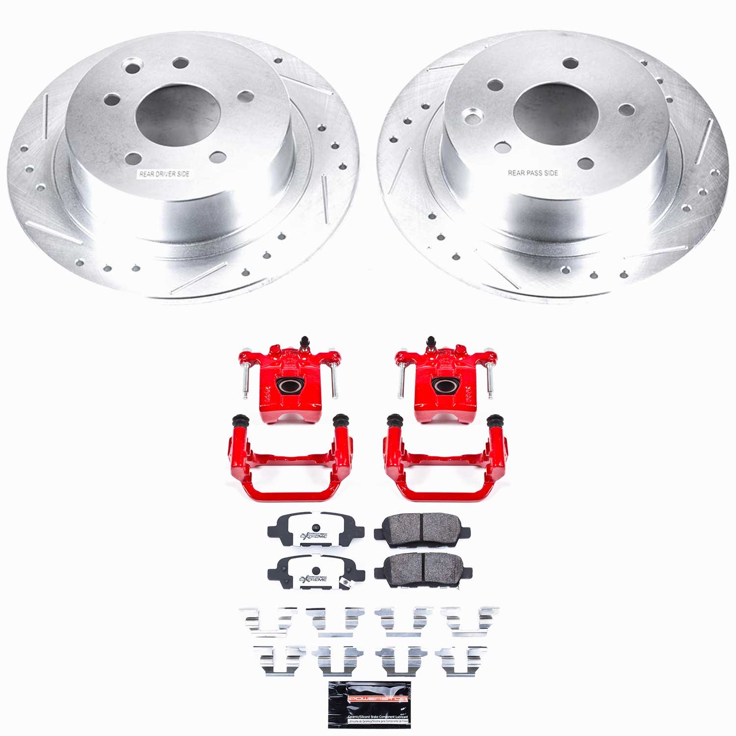 Power Stop - KC098A-26 - Rear - Disc Brake Pad/Caliper and Rotor Kit