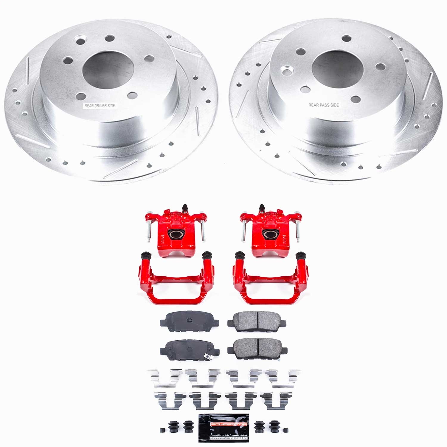 Power Stop - KC098A - Rear - Disc Brake Pad/Caliper and Rotor Kit