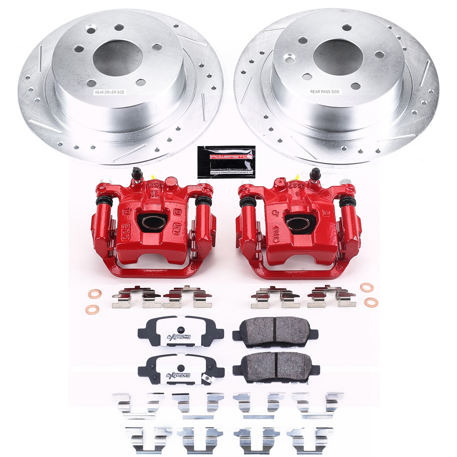 Power Stop - KC098B-26 - Rear - Disc Brake Pad/Caliper and Rotor Kit